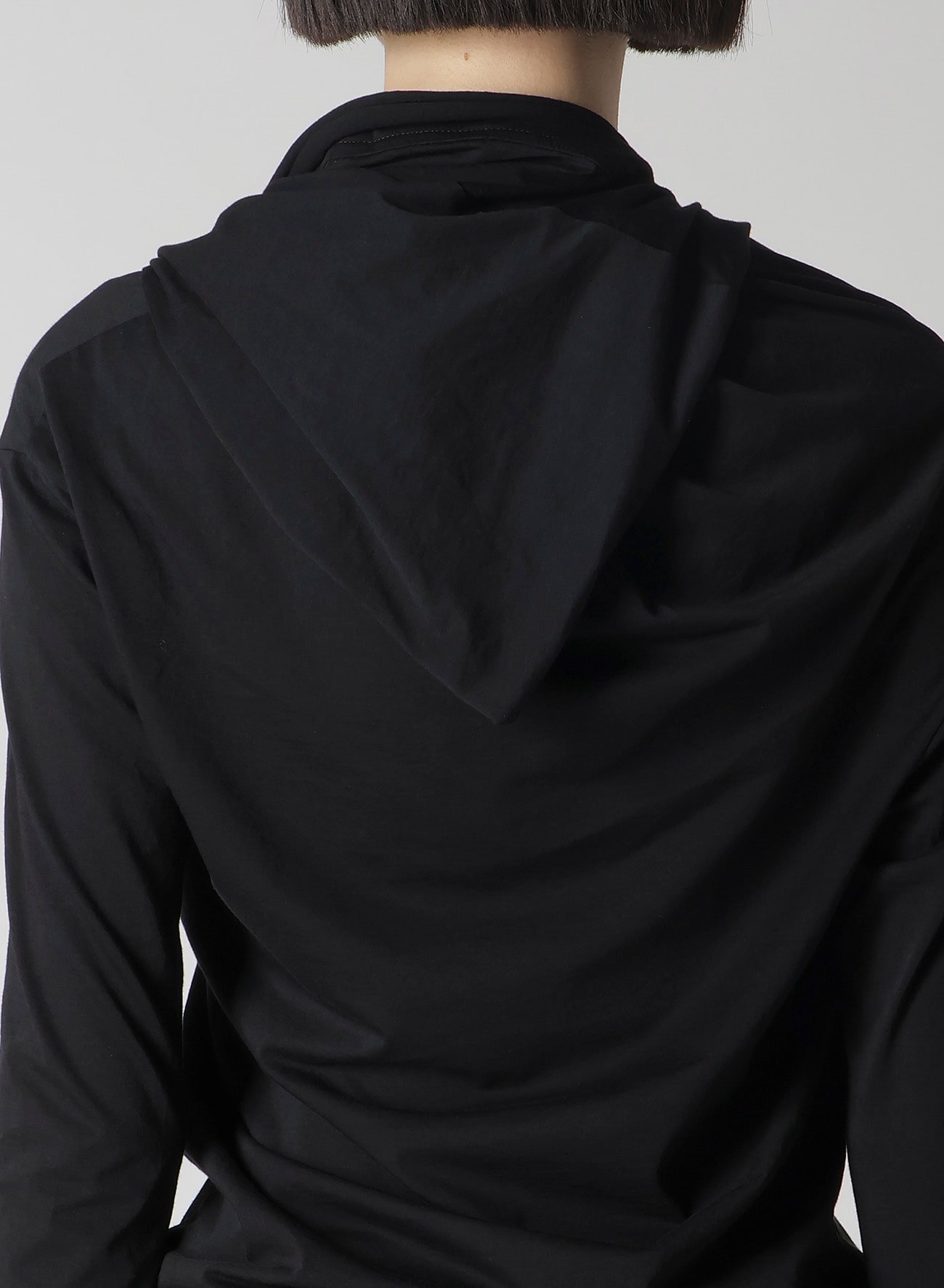 HIGH GAUGE AIRY JERSEY DRAPE DETAIL LONG SLV CD