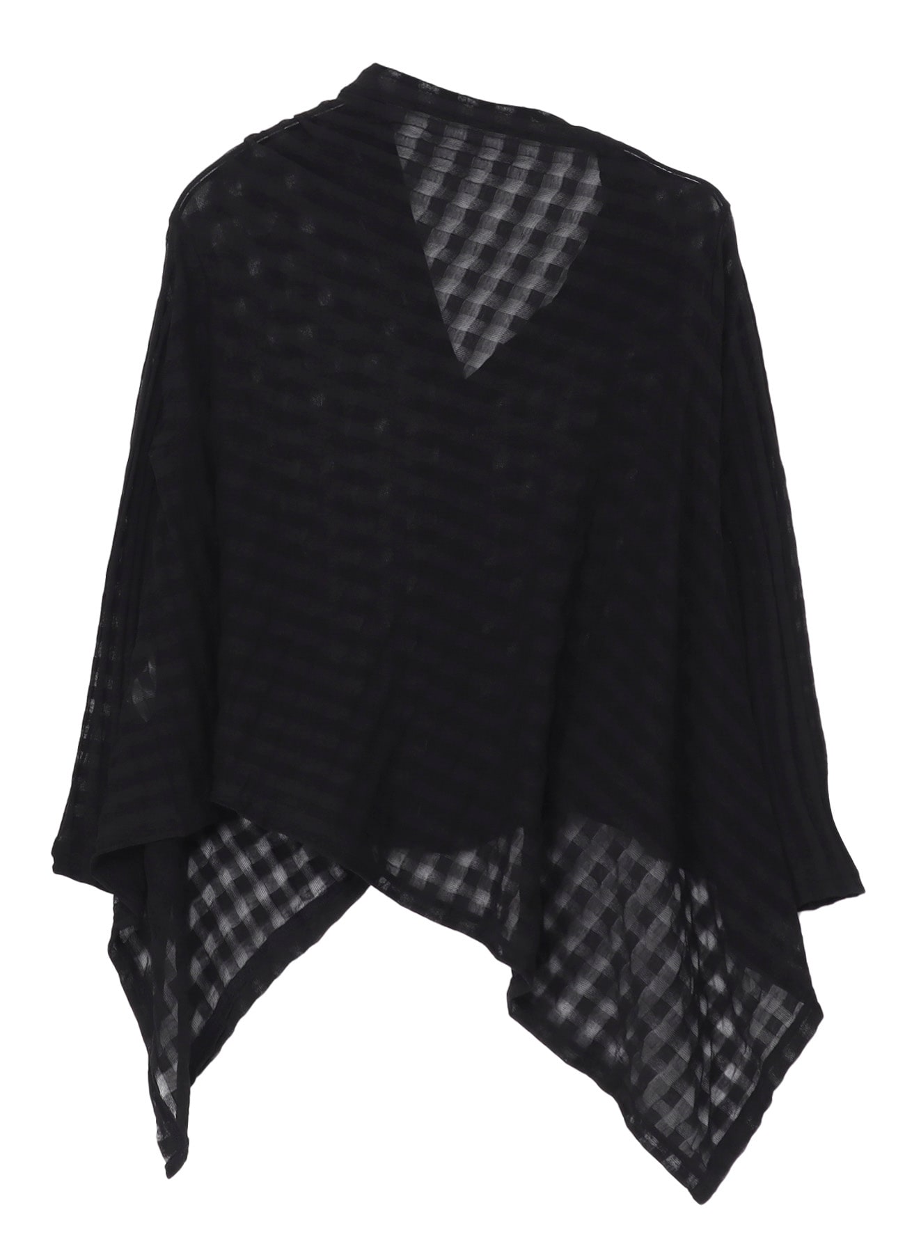 SHEER PLAID JACQUARD FLARE CARDIGAN