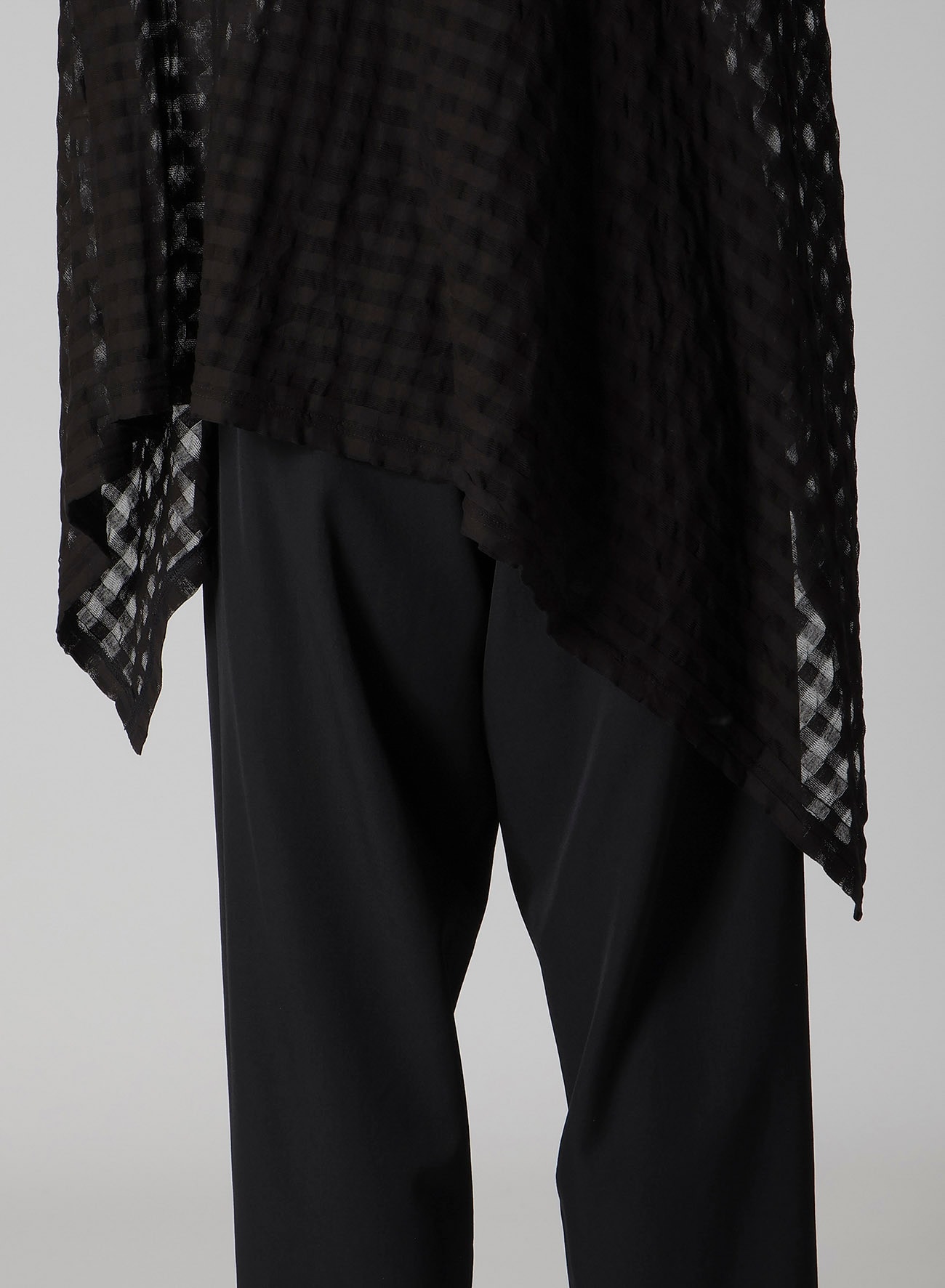 SHEER PLAID JACQUARD FLARE CARDIGAN