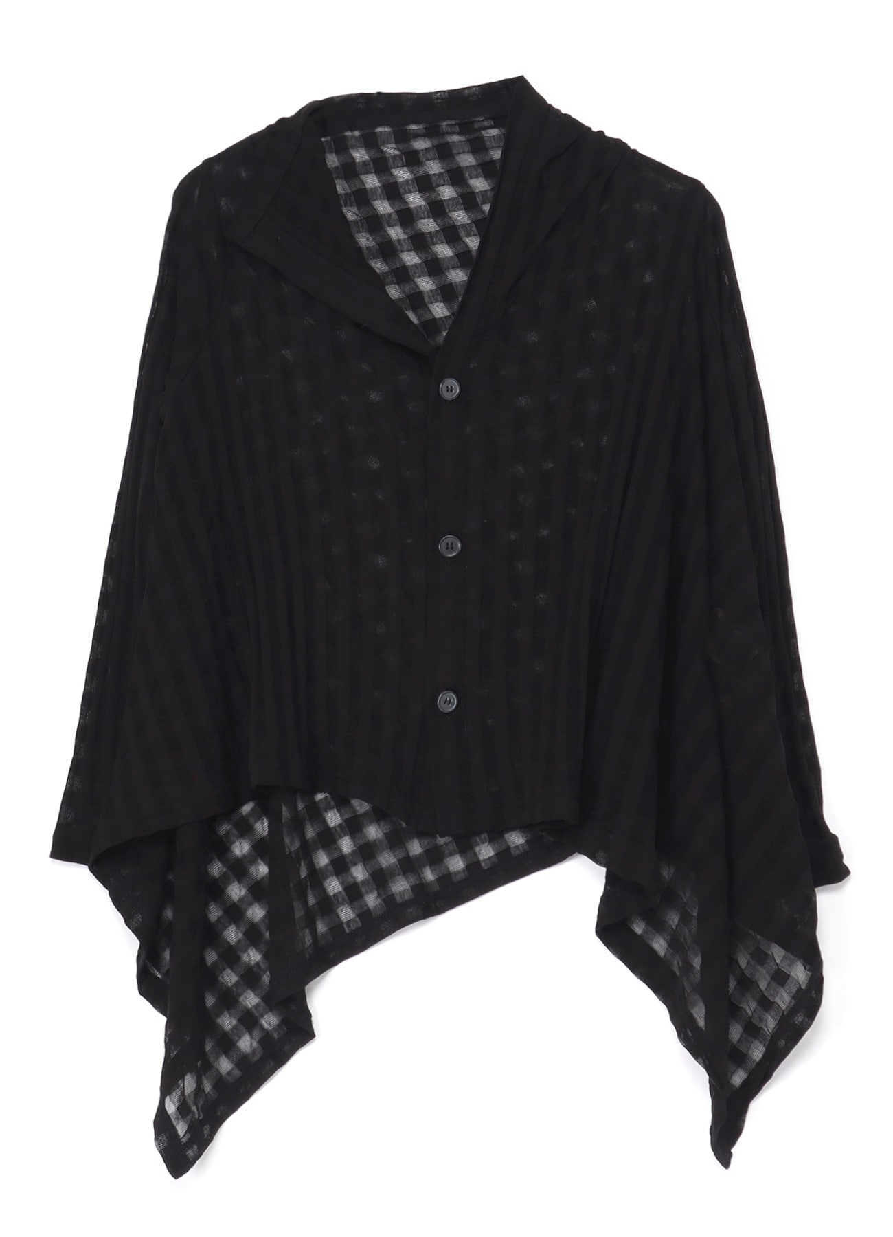 SHEER PLAID JACQUARD FLARE CARDIGAN