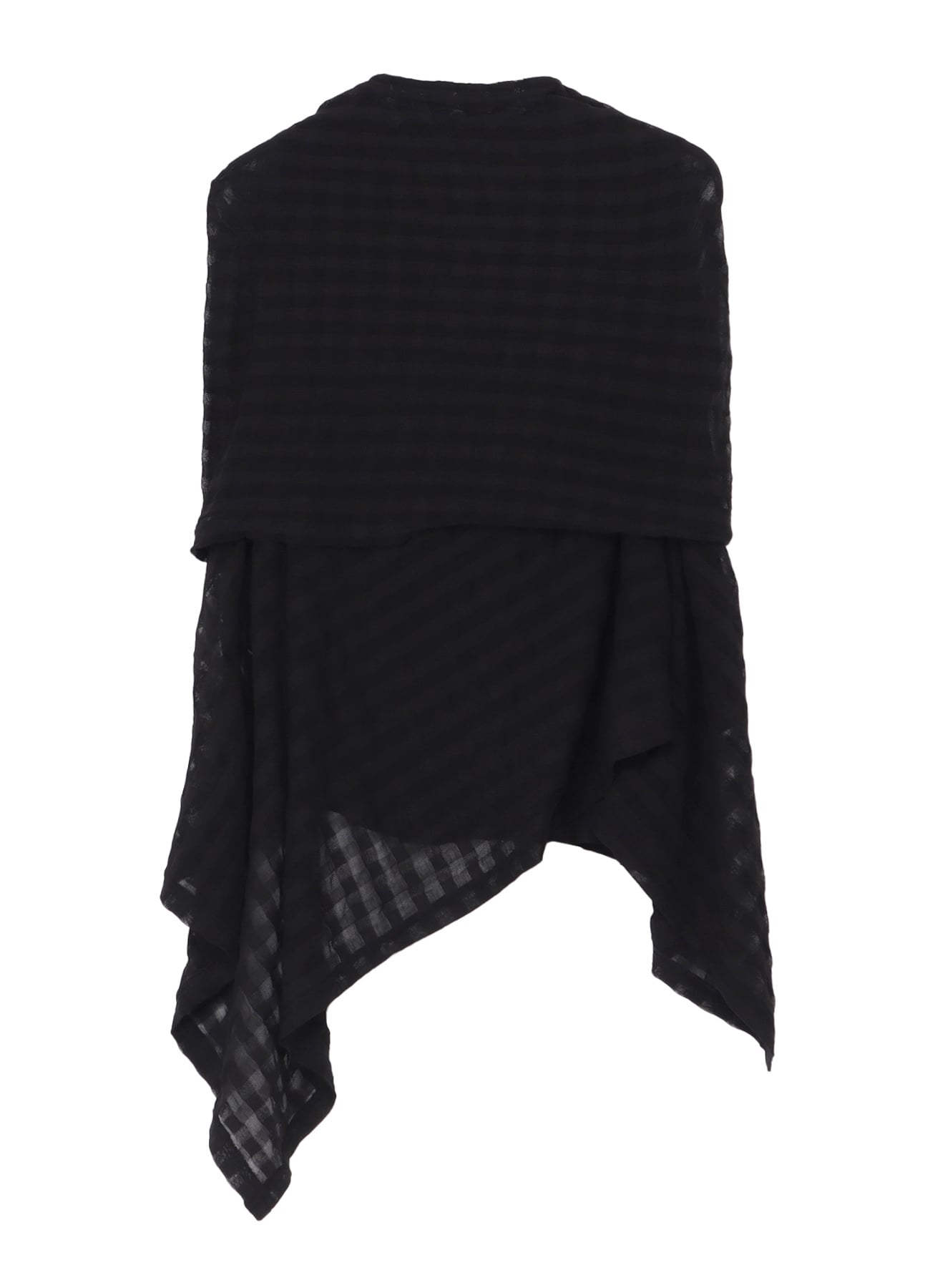 SHEER PLAID JACQUARD LAYERED FLARE CARDIGAN