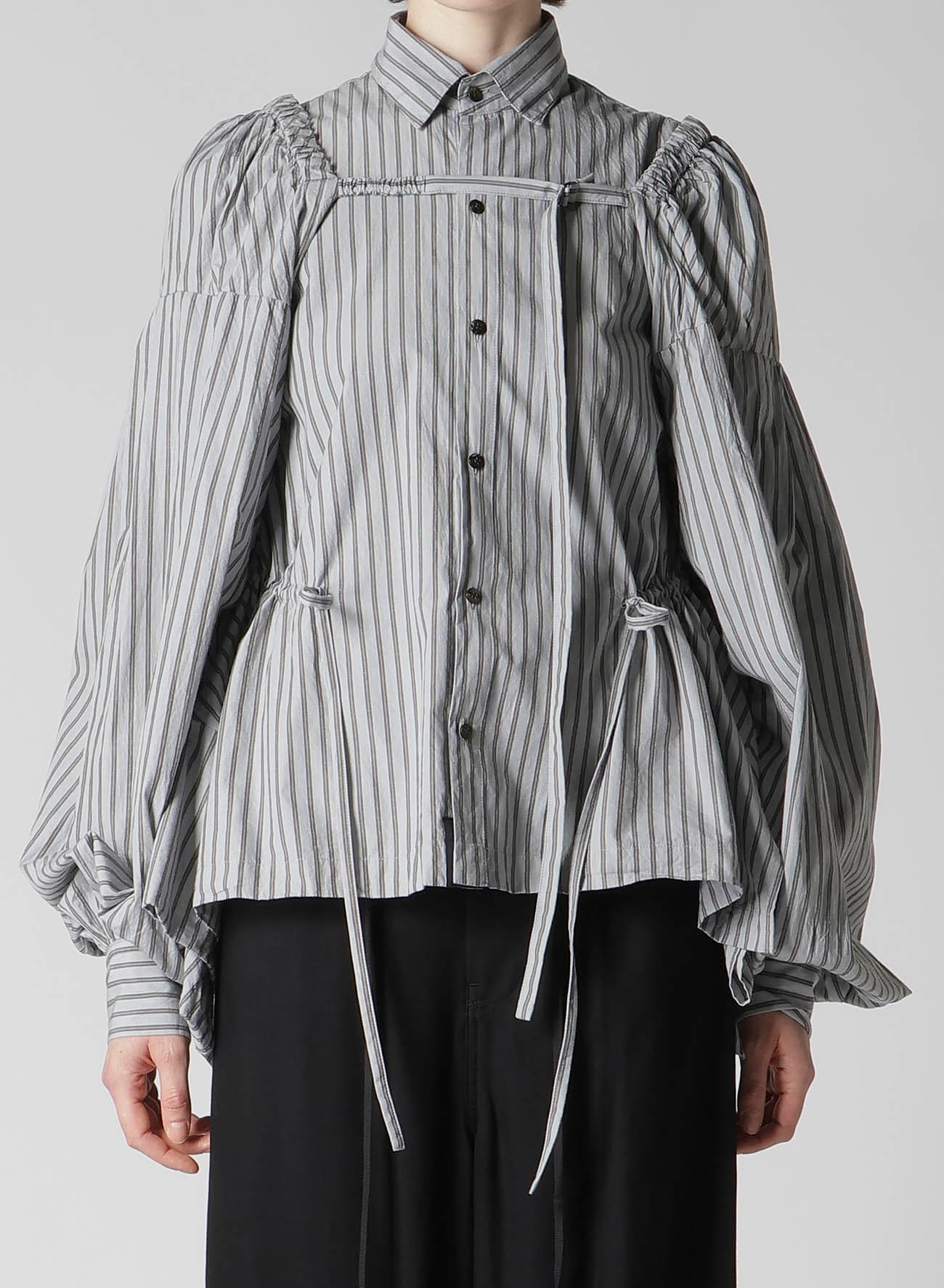 COTTON STRIPE COMBINATION BLOUSE