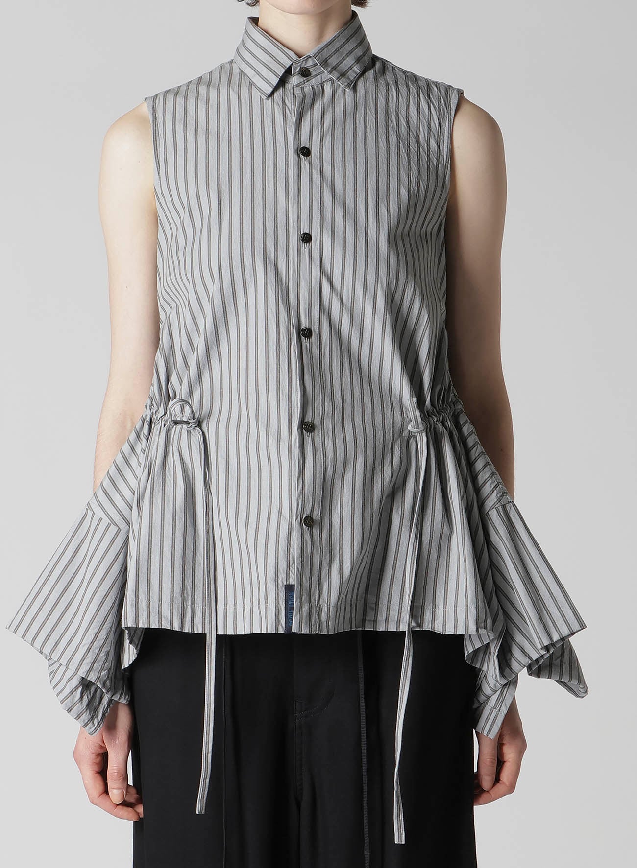 COTTON STRIPE COMBINATION BLOUSE