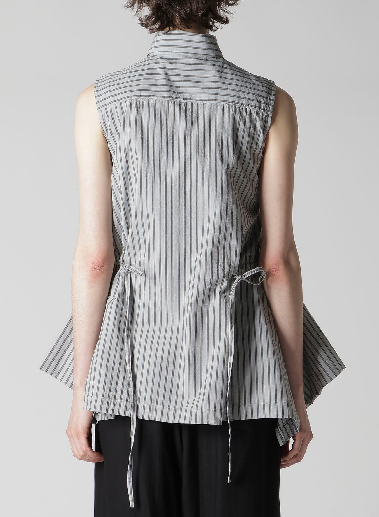 COTTON STRIPE COMBINATION BLOUSE