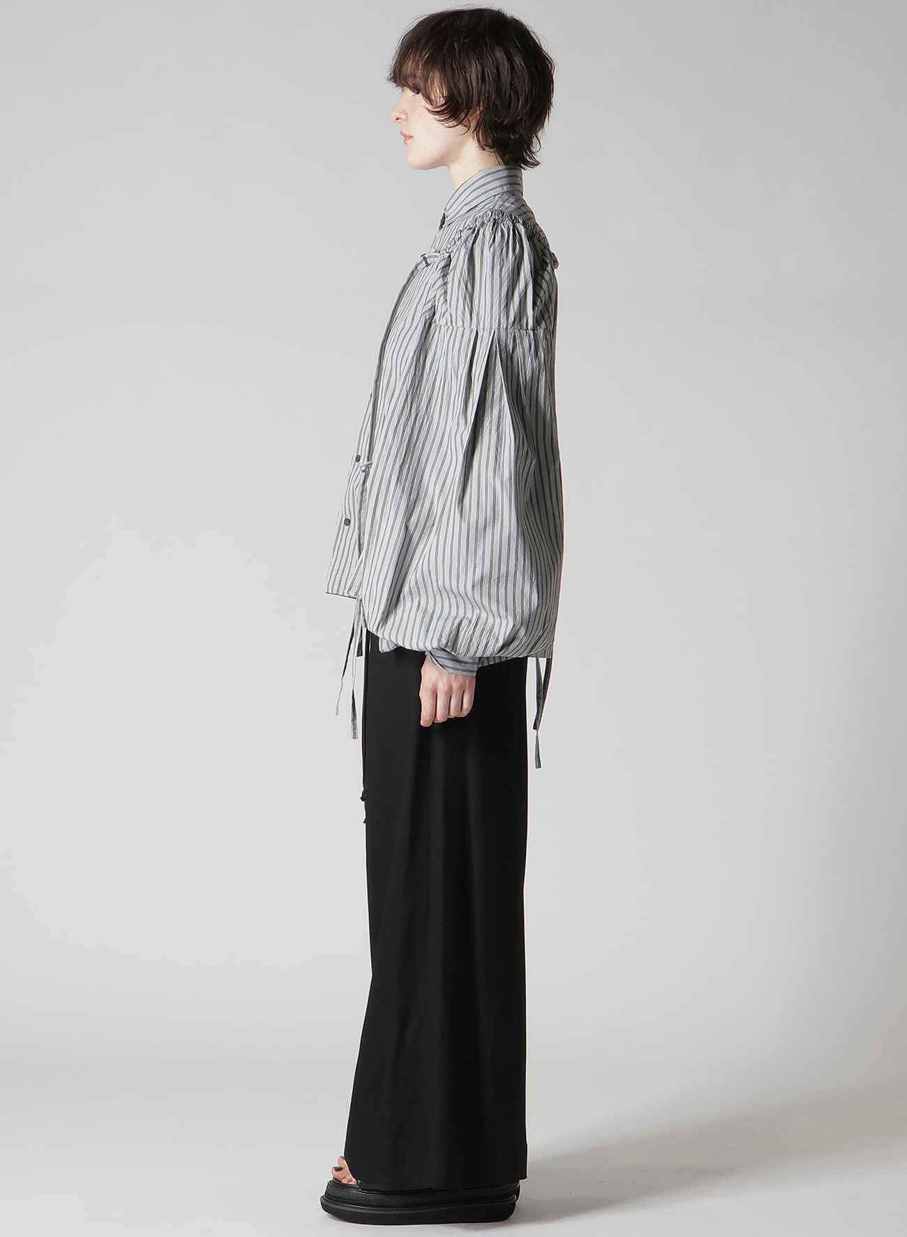 COTTON STRIPE COMBINATION BLOUSE