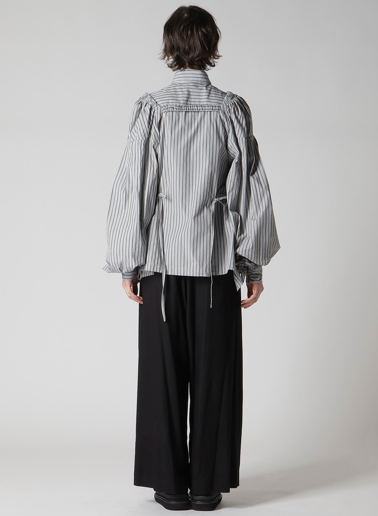 COTTON STRIPE COMBINATION BLOUSE
