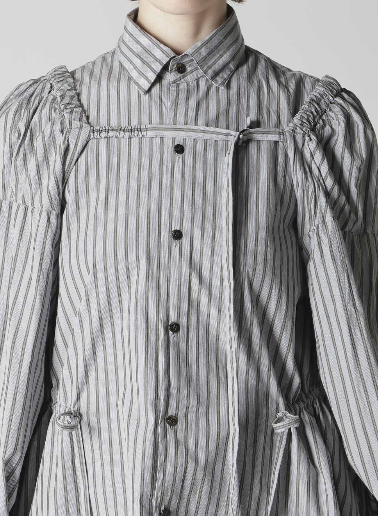 COTTON STRIPE COMBINATION BLOUSE