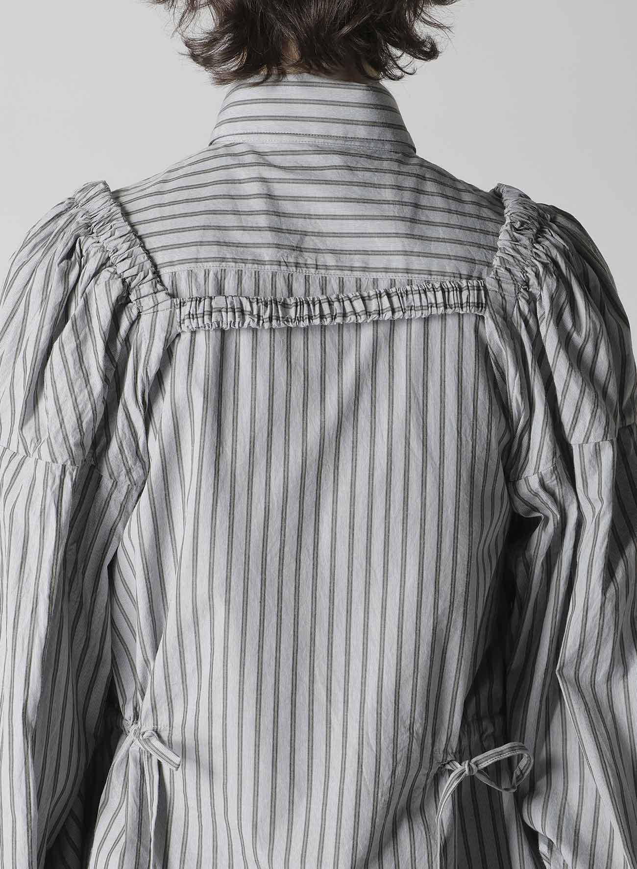 COTTON STRIPE COMBINATION BLOUSE