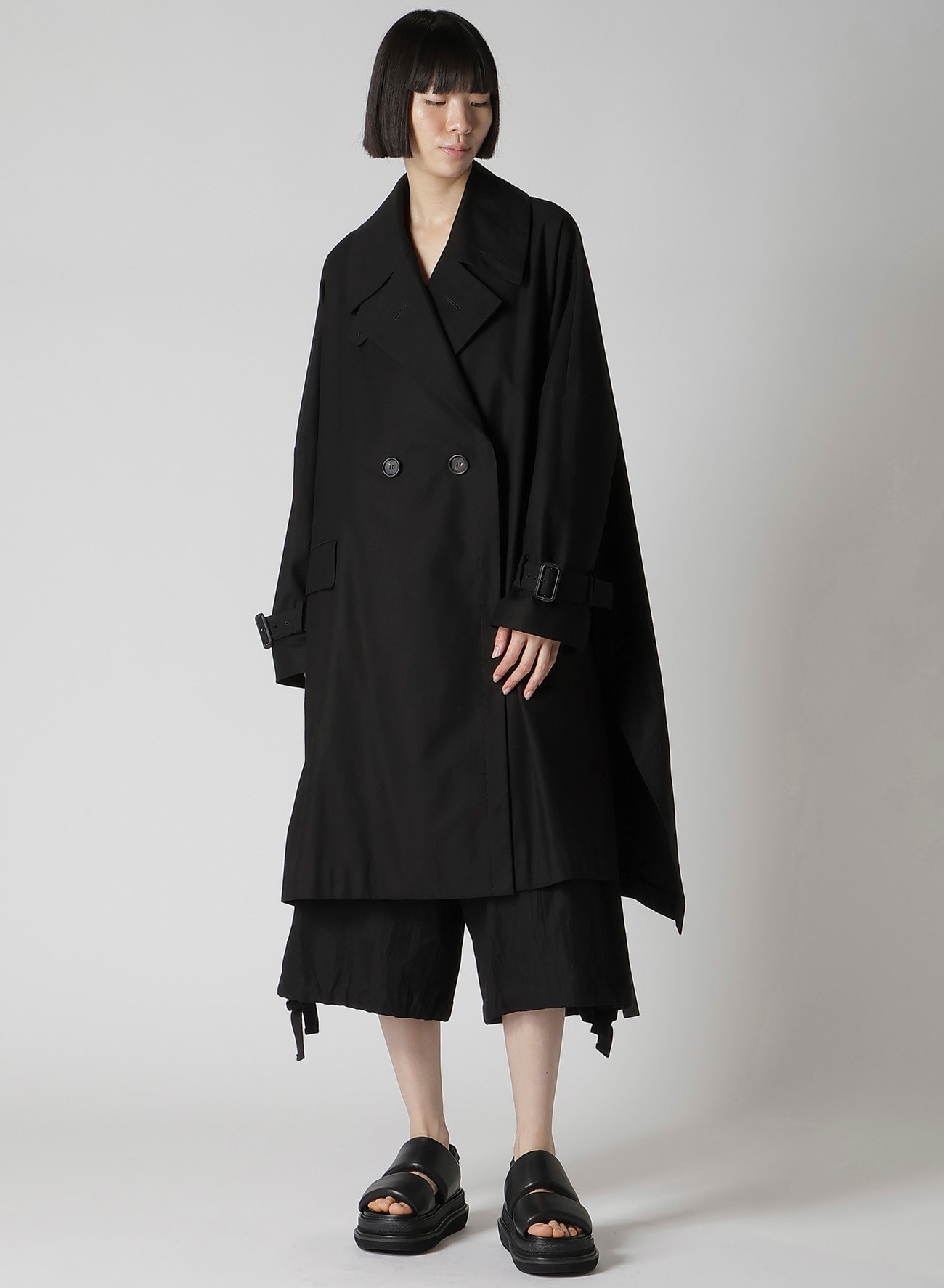 MILITARY BACKSIDE SATIN SIDE SLIT COAT