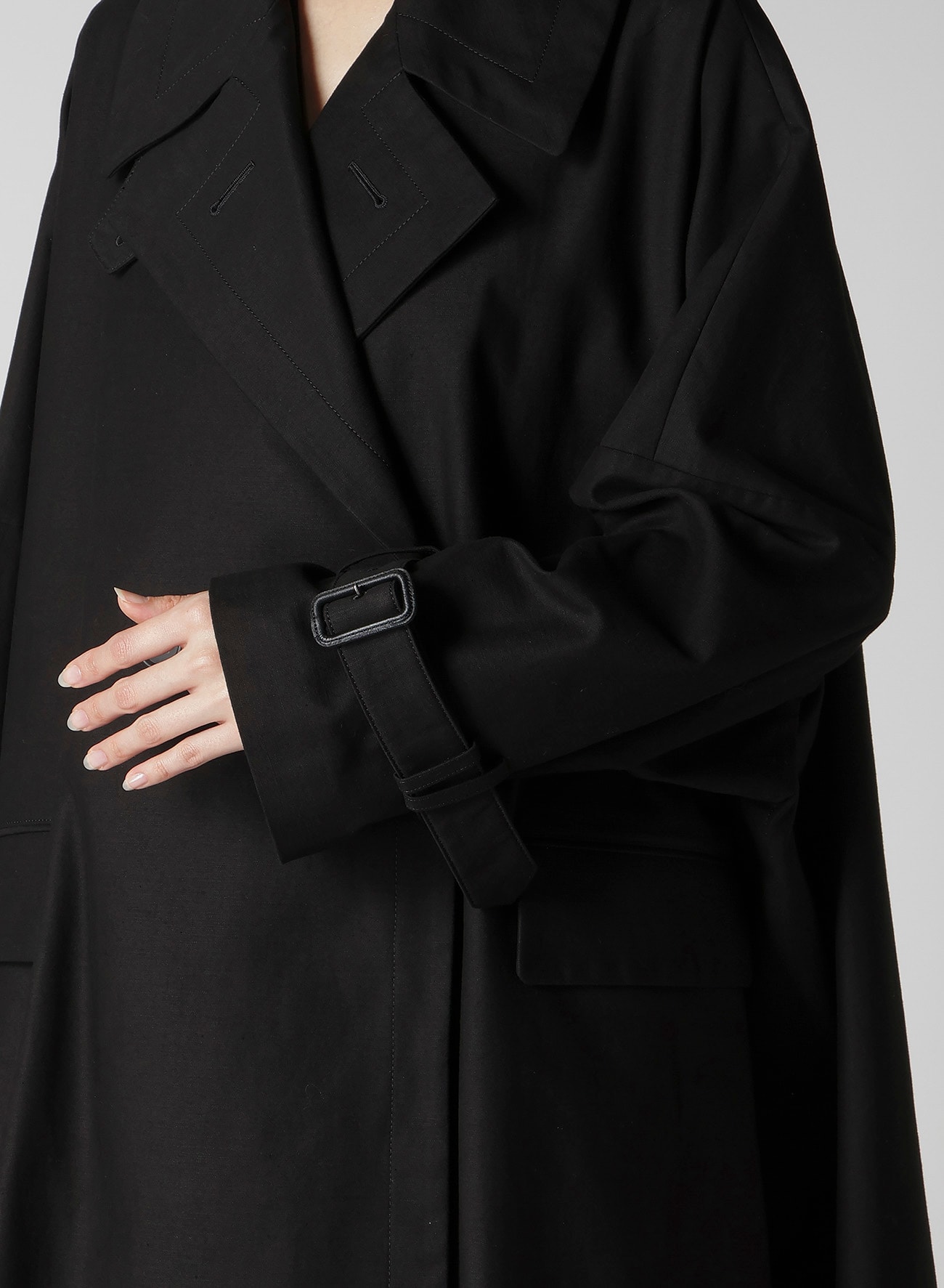 MILITARY BACKSIDE SATIN SIDE SLIT COAT