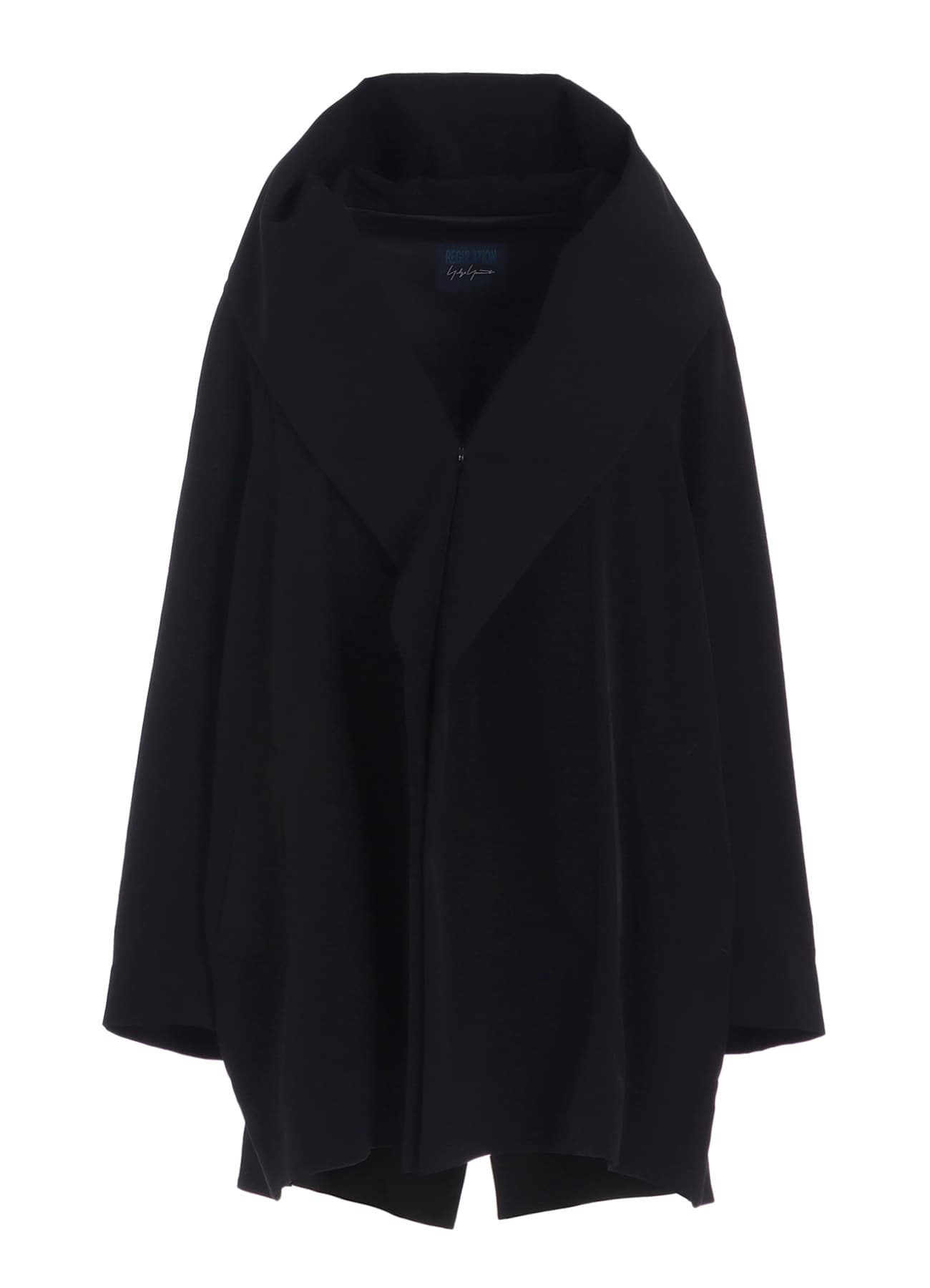 TA/PE CREPE DE CHINE HOODED CAPE COAT