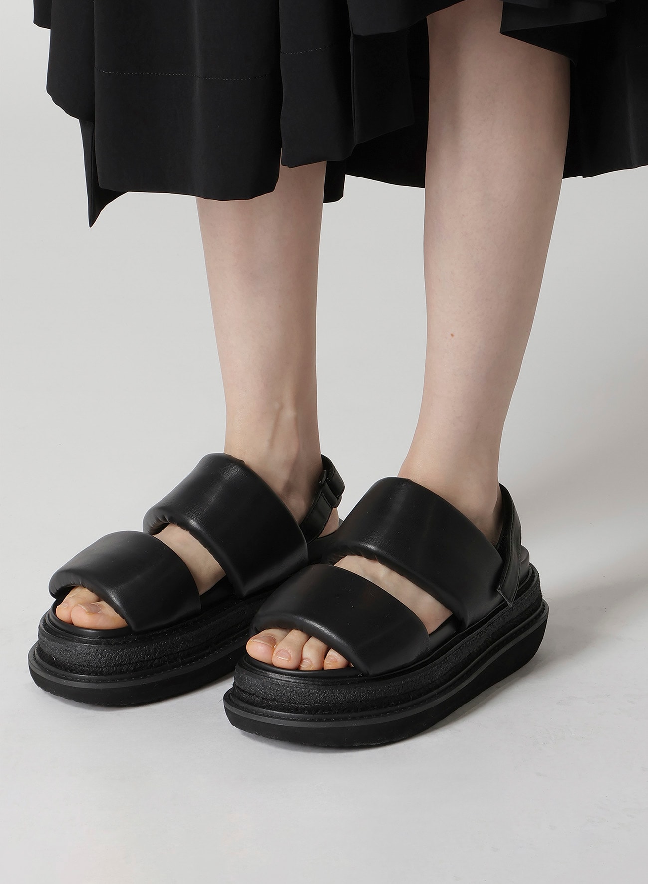 PU LEATHER FLATFORM SANDAL