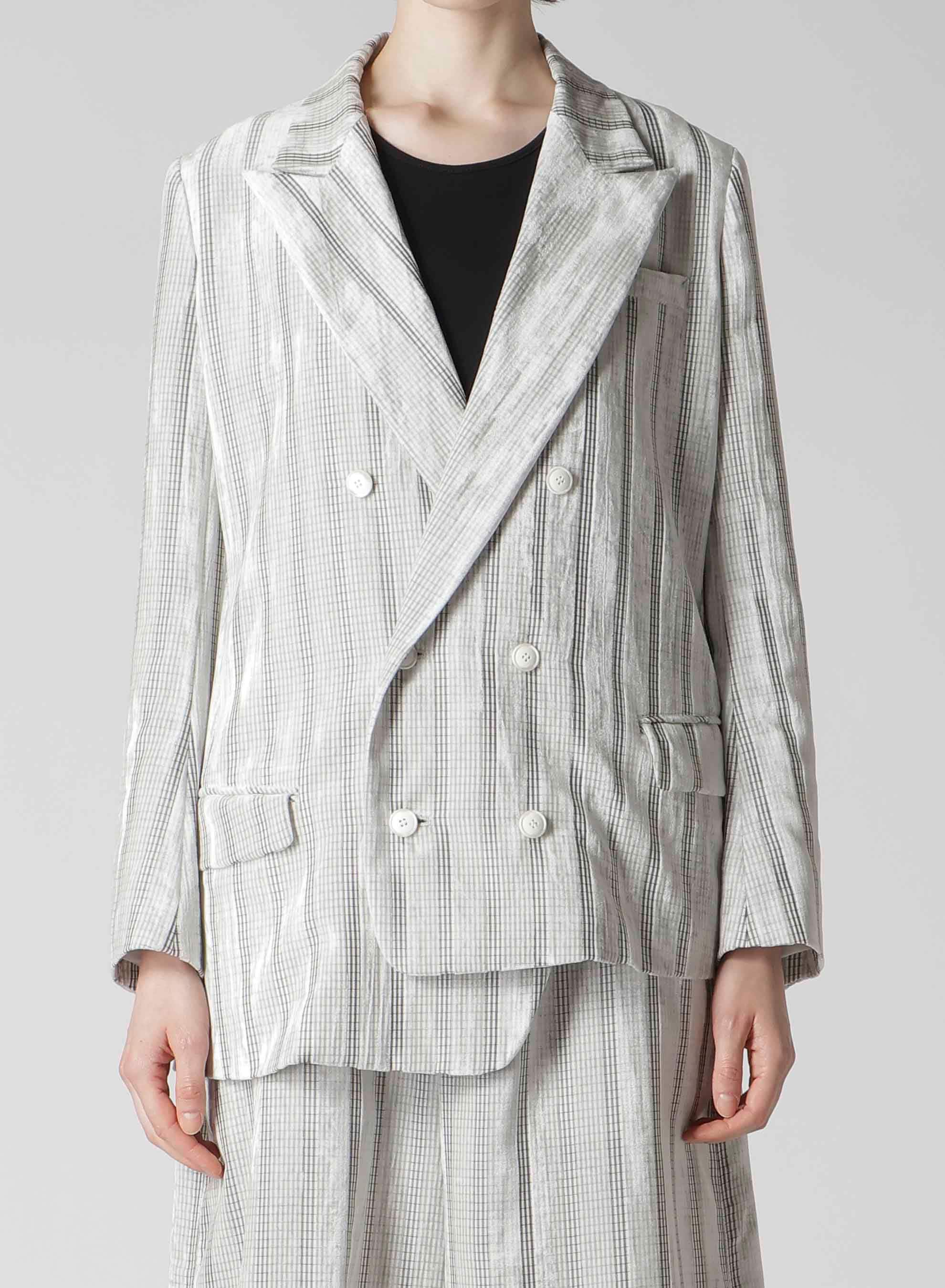 OPAL FINISHING VELVET ASYMMETRY DOUBLE B JACKET