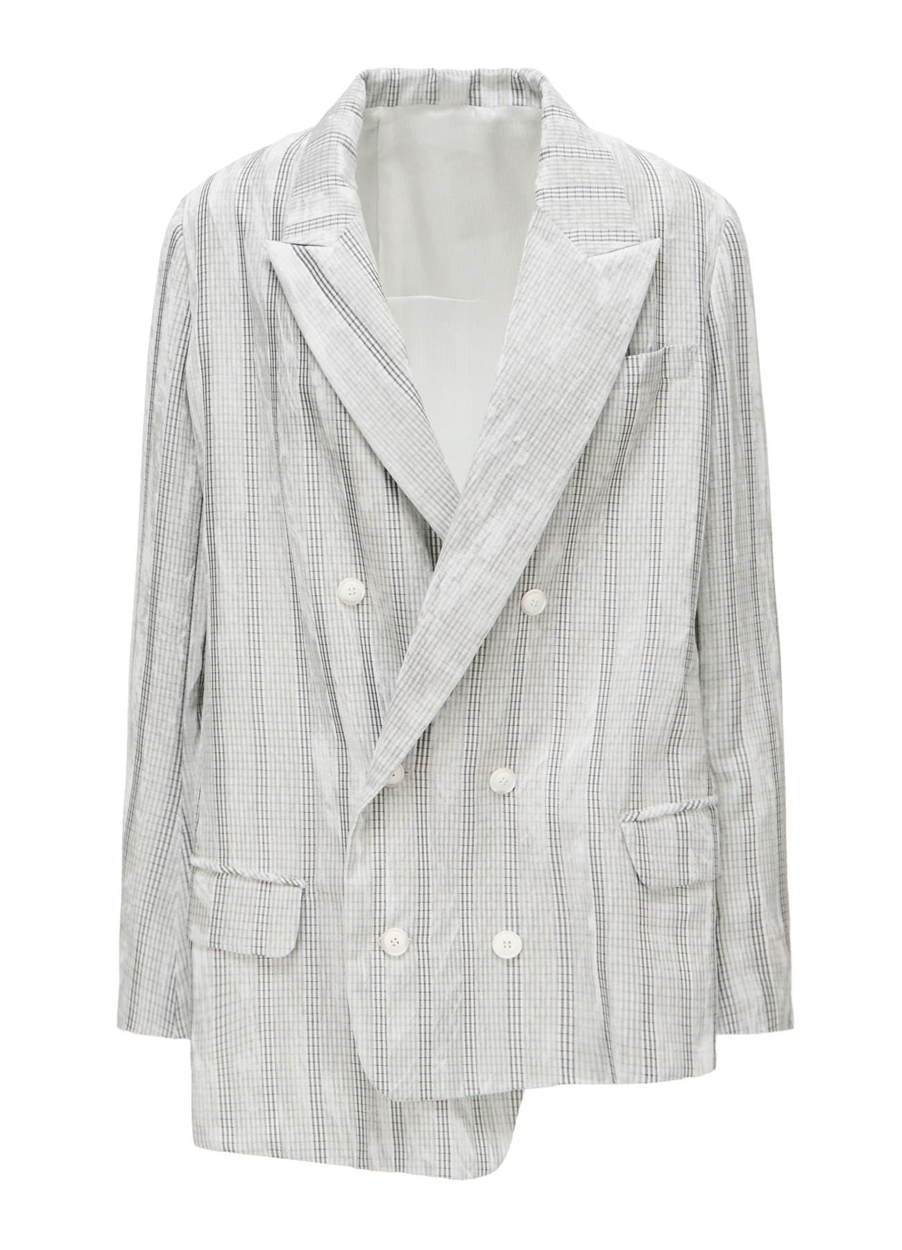 OPAL FINISHING VELVET ASYMMETRY DOUBLE B JACKET