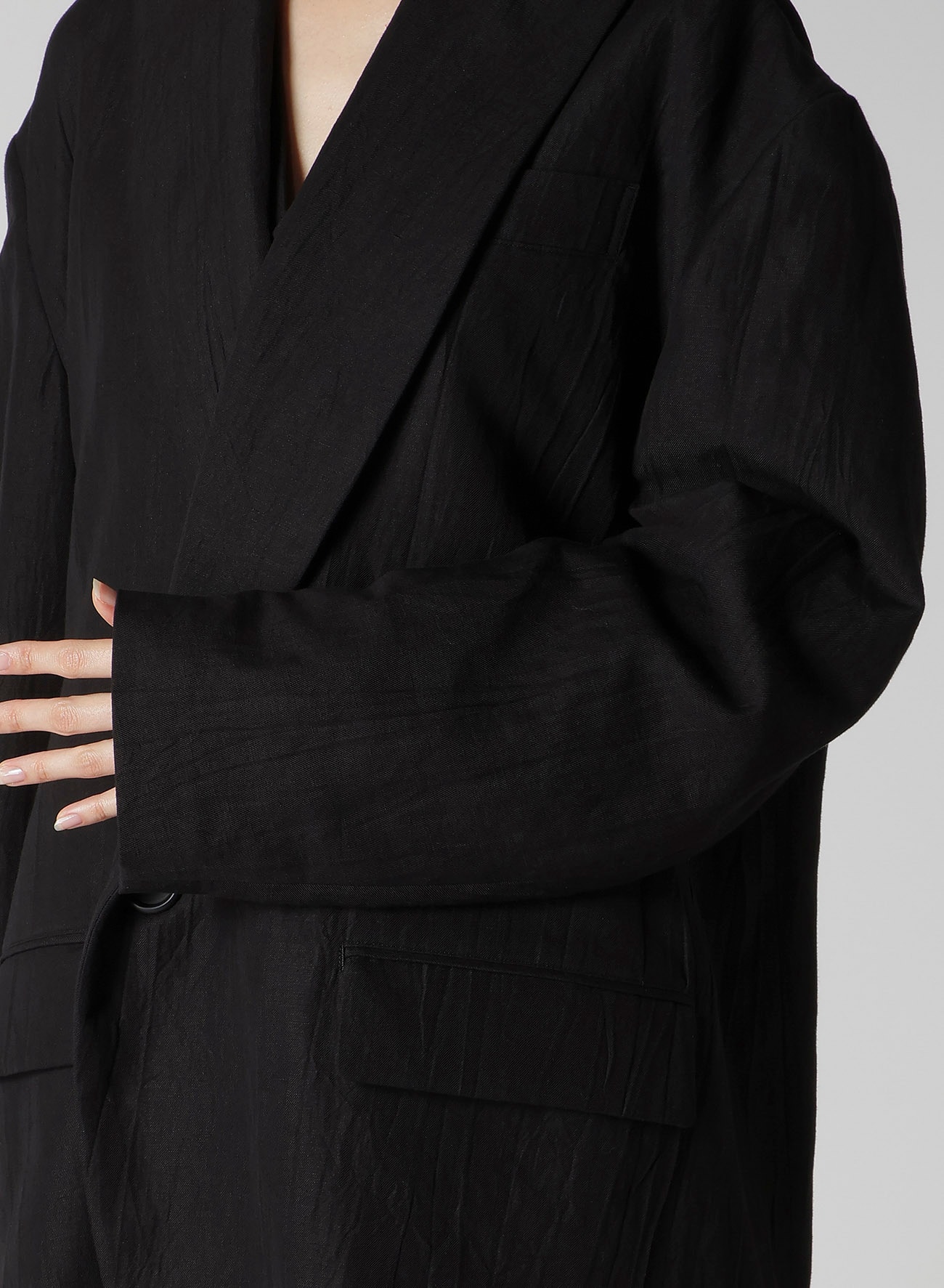 MIXED WEAVE TWILL OVERSIZED JACKET