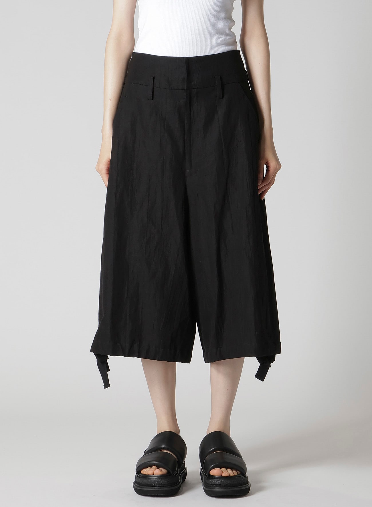 MIXED WEAVE TWILL BERMUDA PANTS