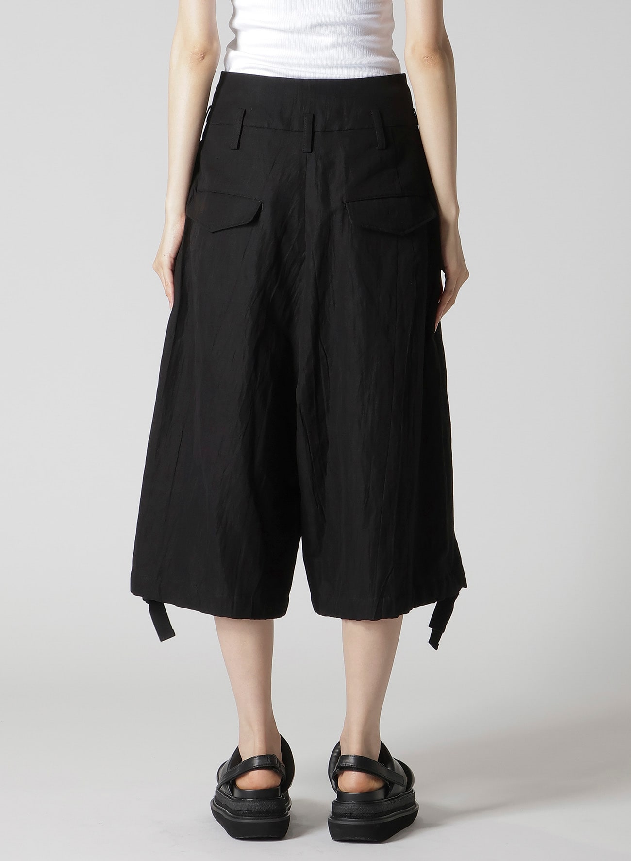 MIXED WEAVE TWILL BERMUDA PANTS