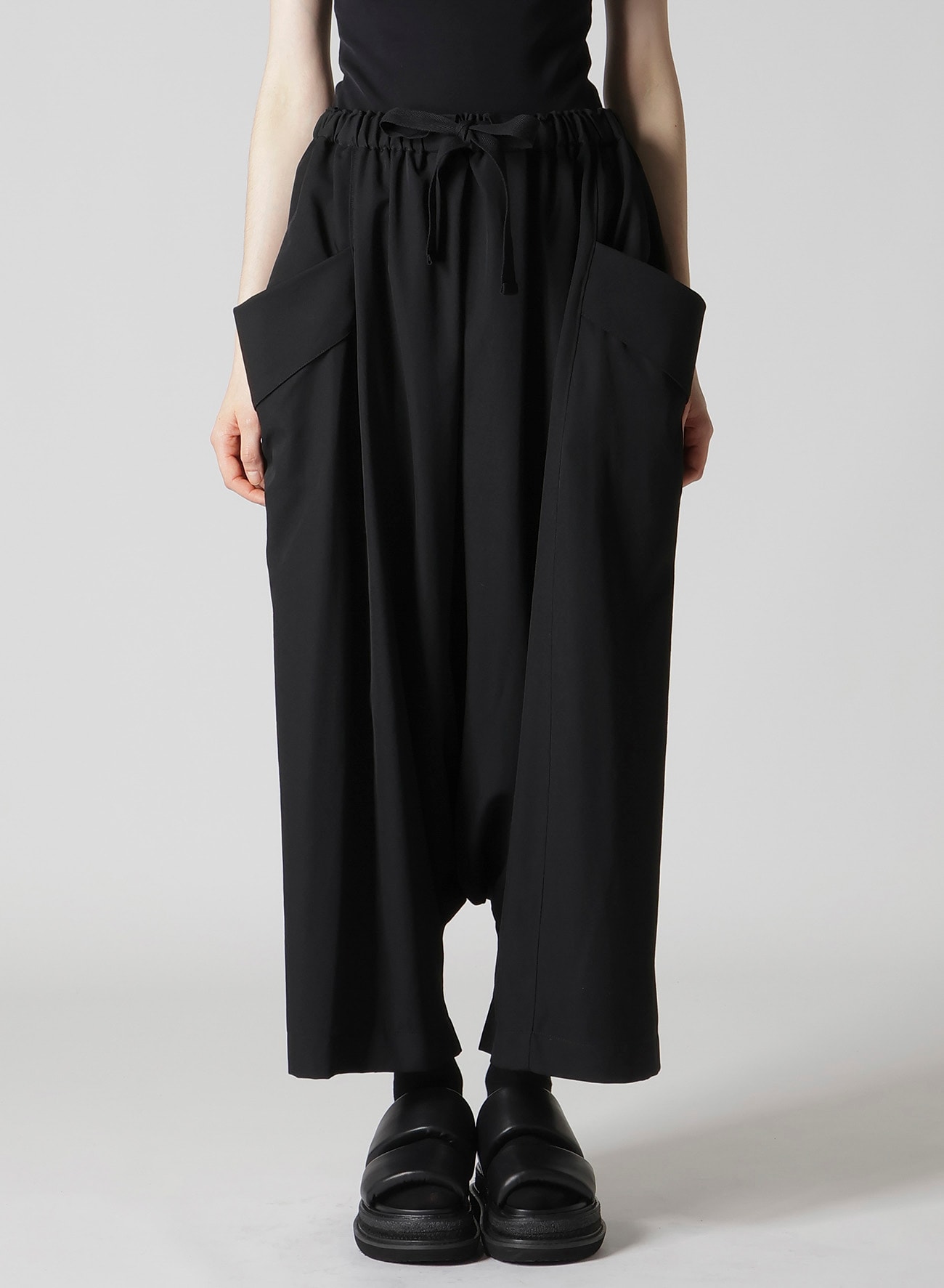 GABARDINE BIG POCKET SAROUEL PANTS