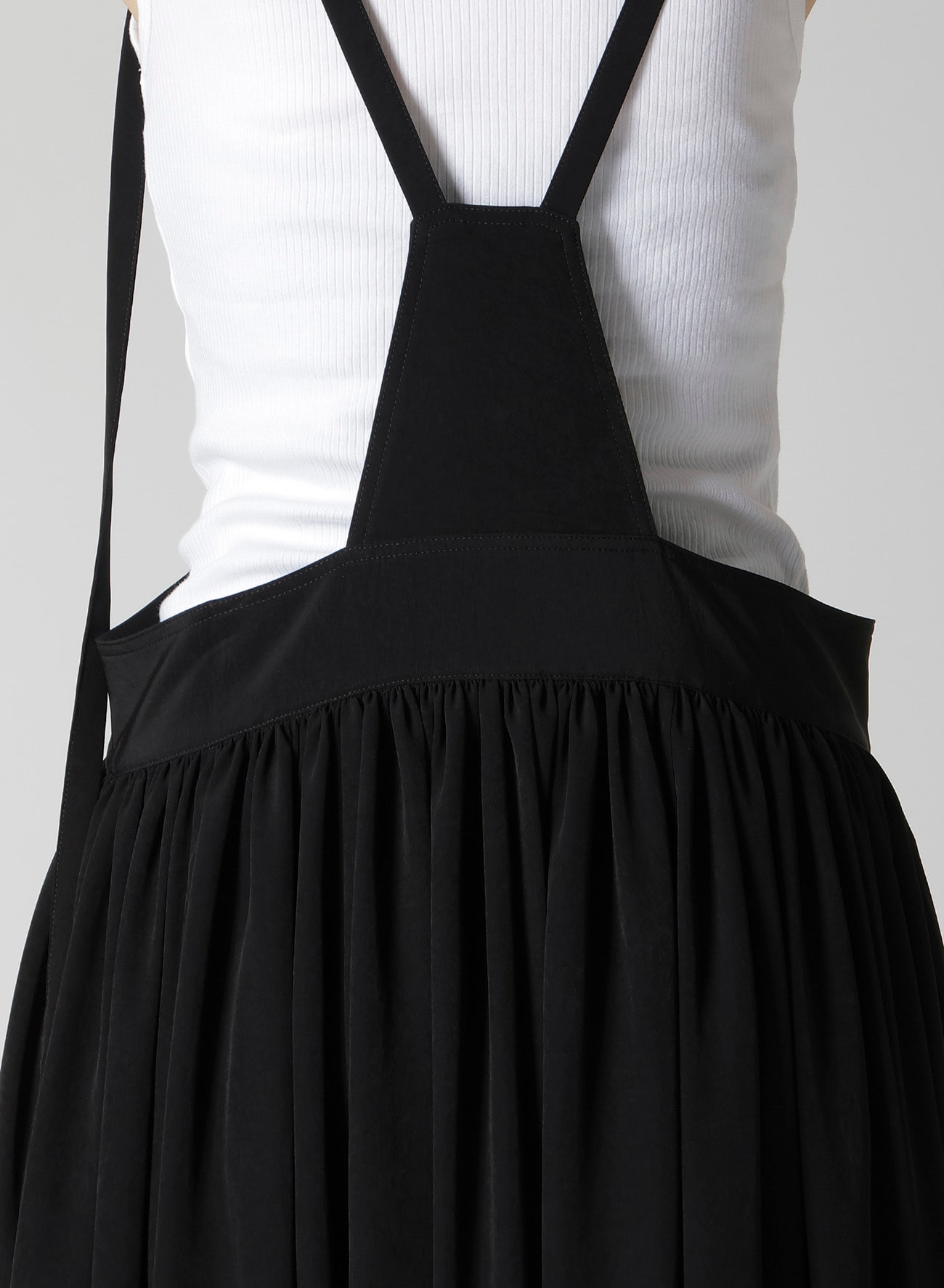 TA/PE CREPE DE CHINE FRONT BUTTON SUSPENDER SKIRT