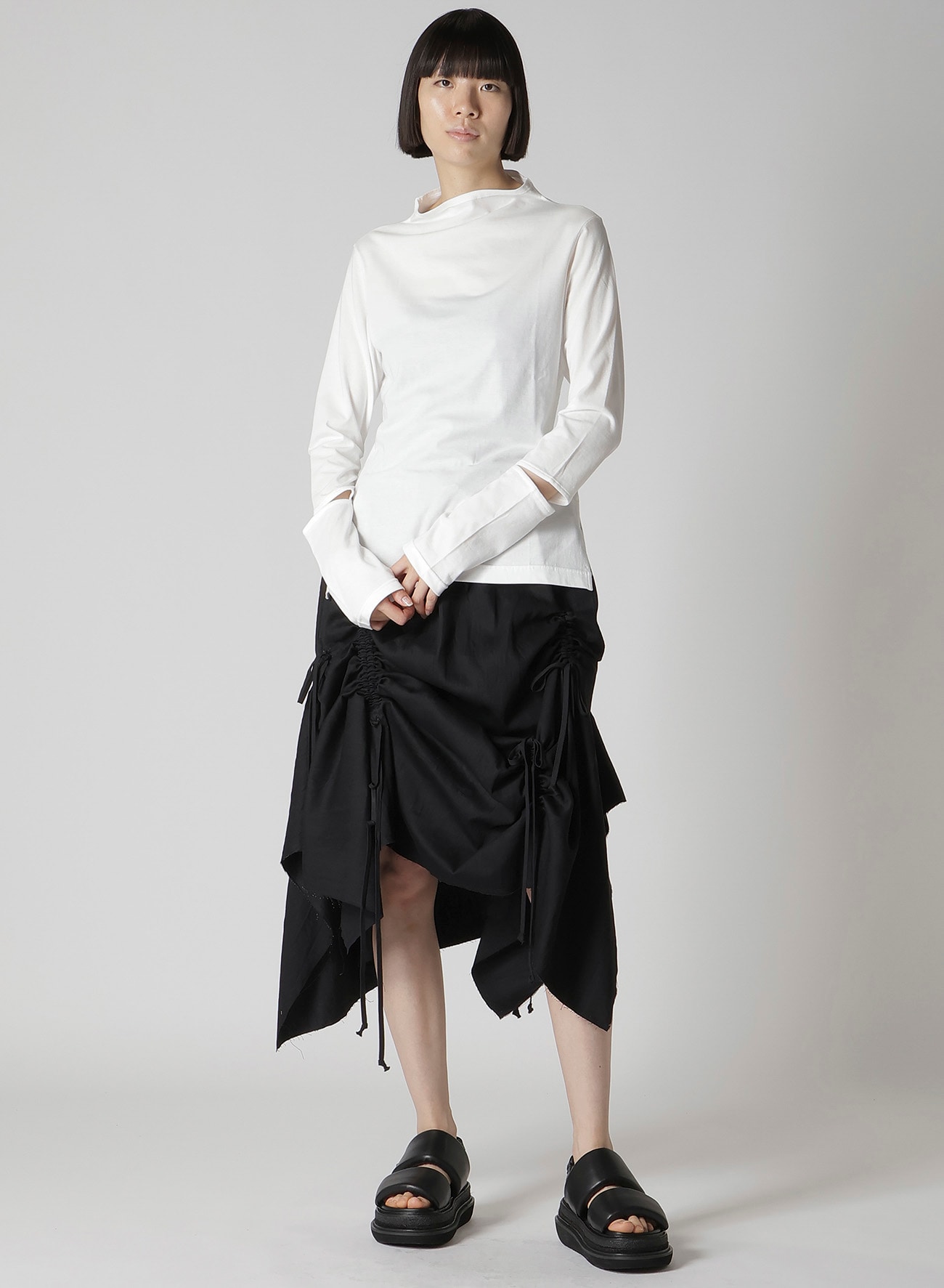 COTTON SINGLE JERSEY SLIT DETAIL T