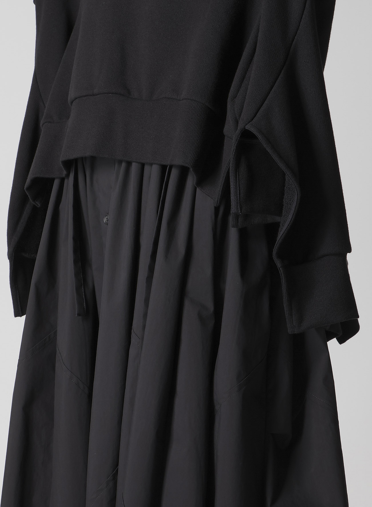 Liy/C FRENCH TERRY FLARED HALF-ZIP PULLOVER