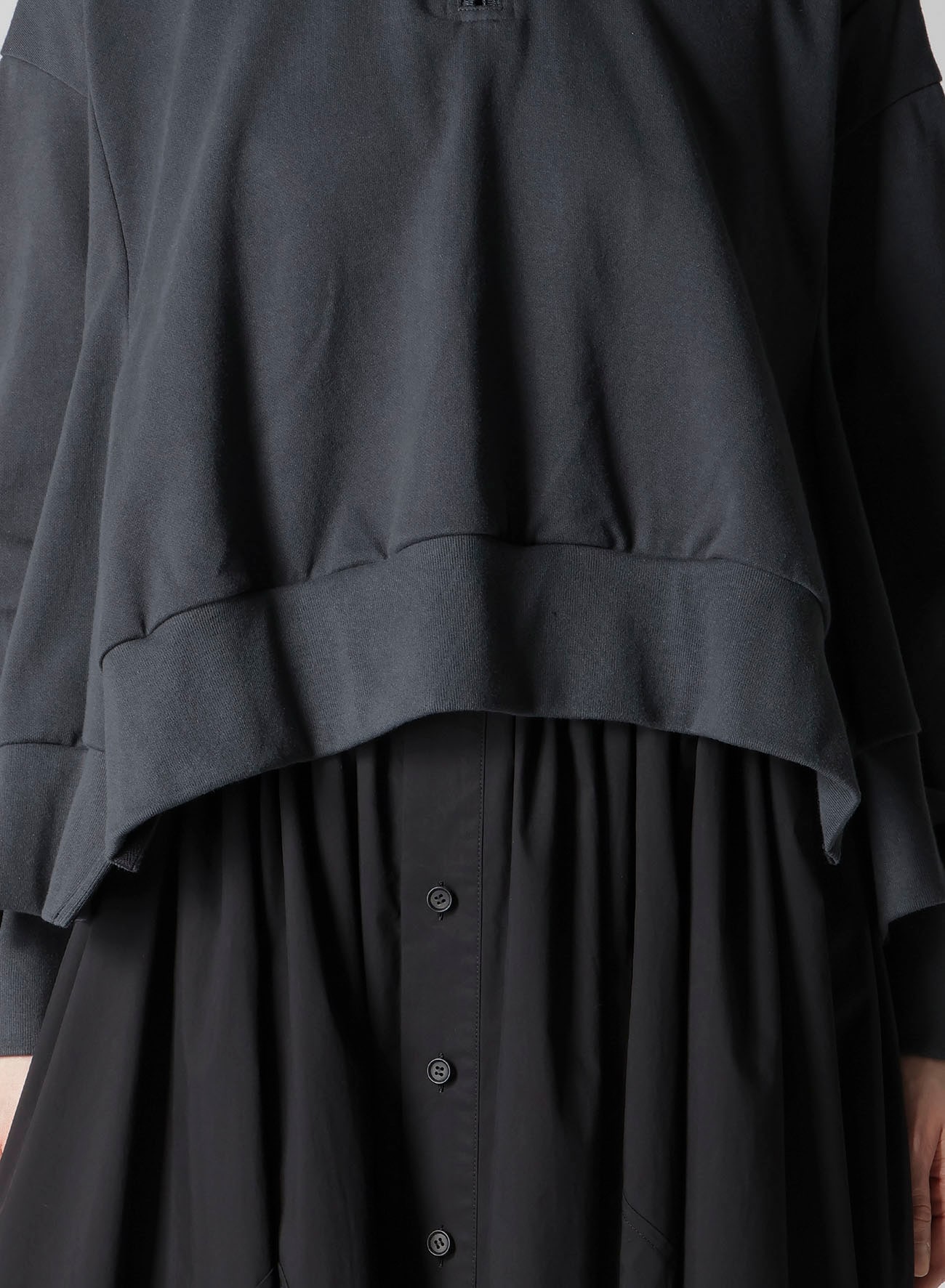 HEAVY WEIGHT FRENCH TERRY FLARED HALF-ZIP PULLOVER