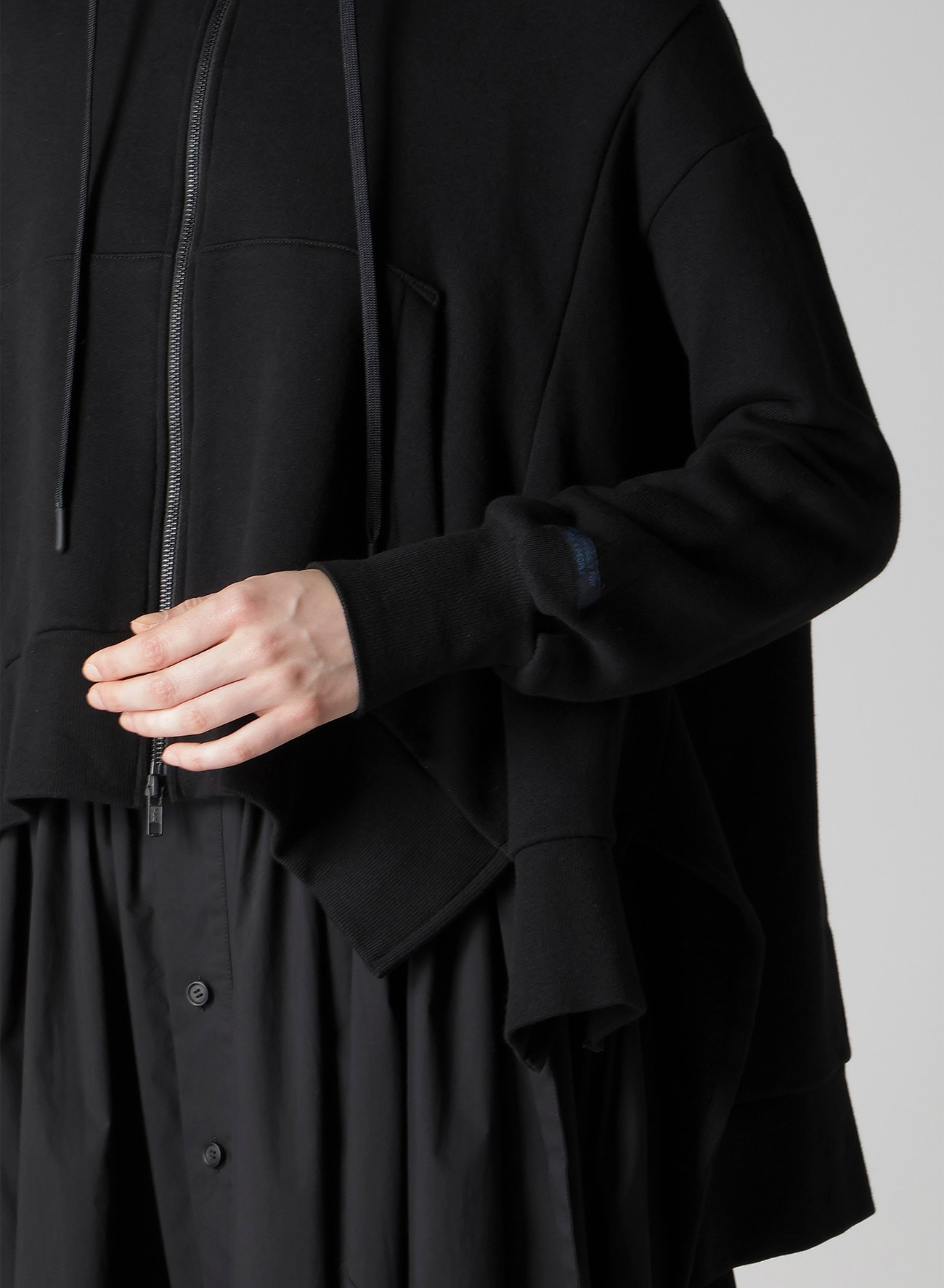 Liy/C FRENCH TERRY FLARED HOODIE