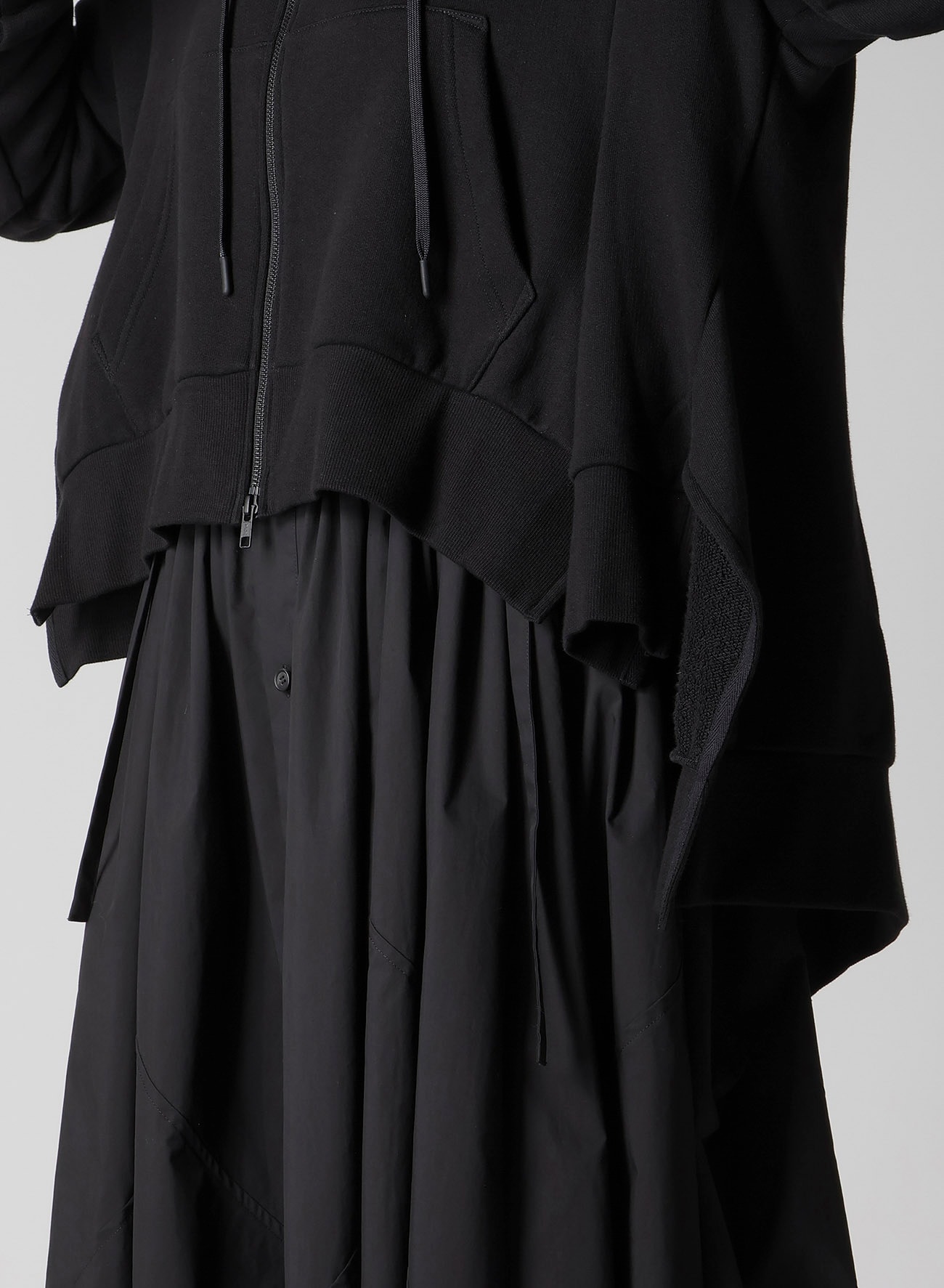 Liy/C FRENCH TERRY FLARED HOODIE