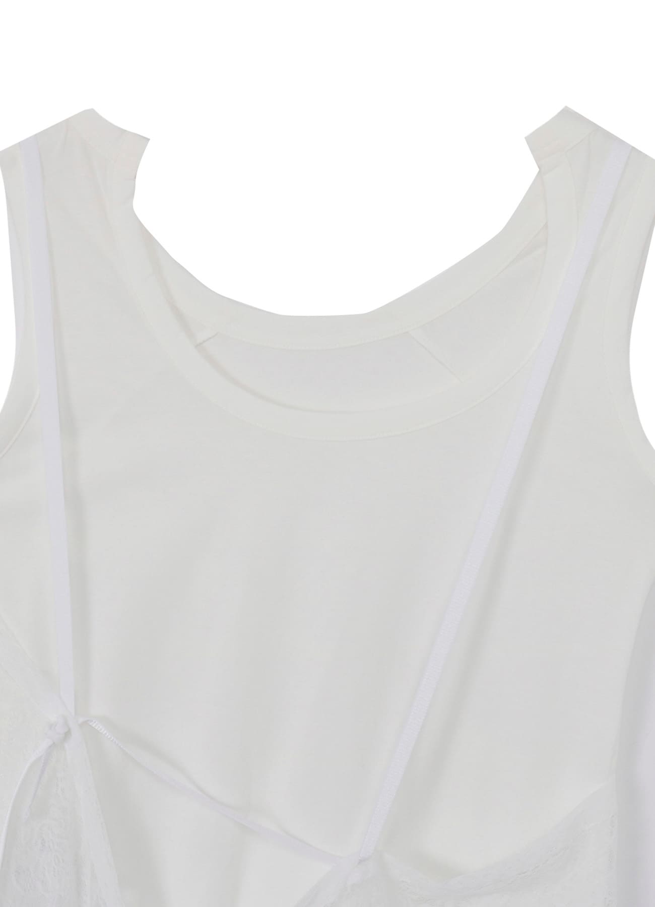 COTTON SINGLE JERSEY LACE TANK TOP