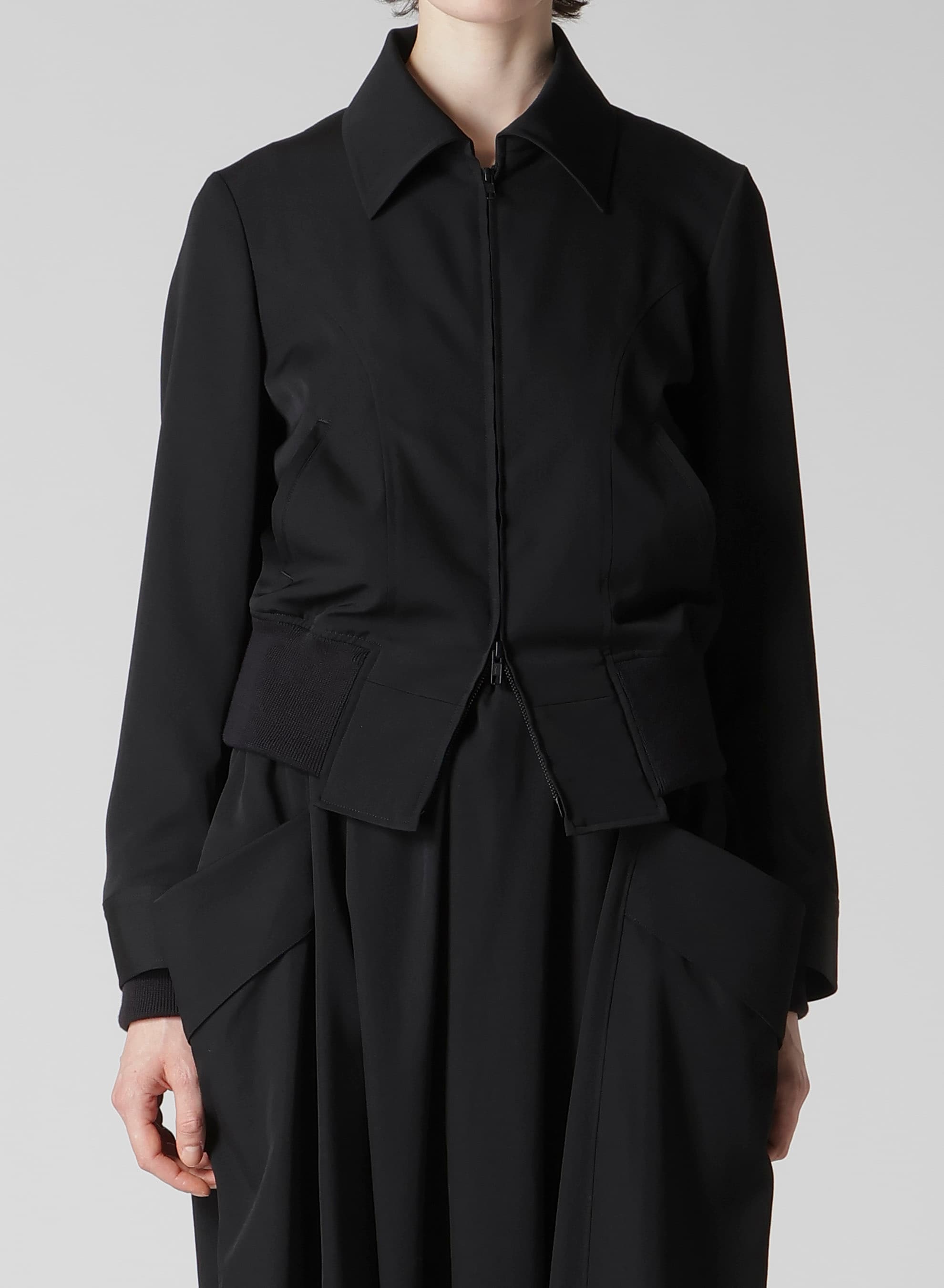 GABARDINE CROPPED BLOUSON