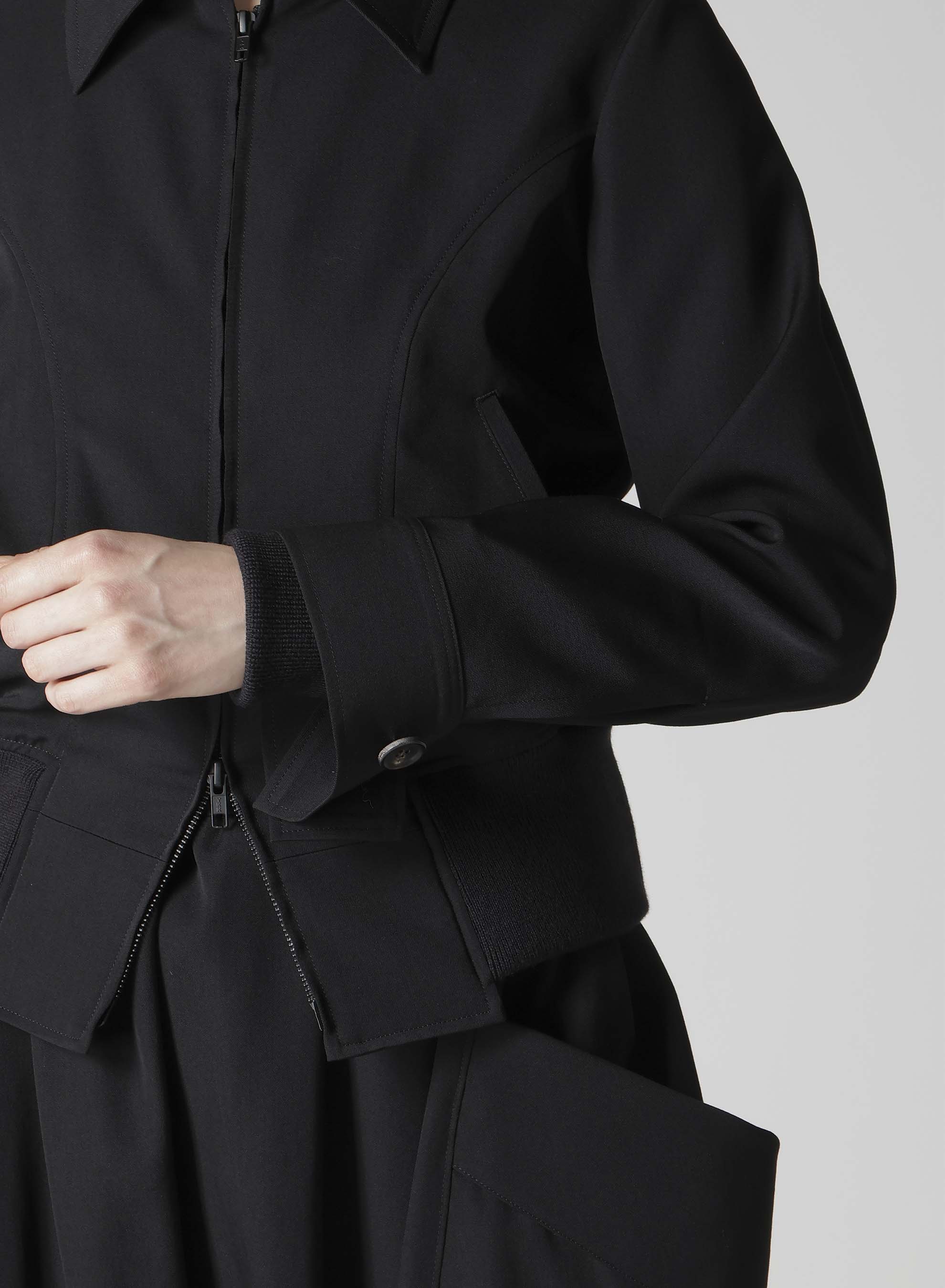 GABARDINE CROPPED BLOUSON