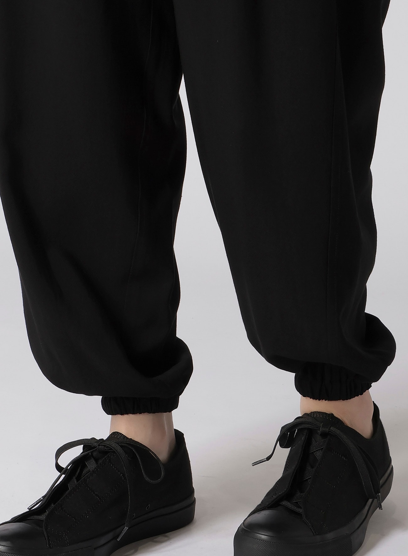 Cu/Ry HIGH TWISTED GABARDINE RELEXED FIT PANTS(S Black): Yohji 