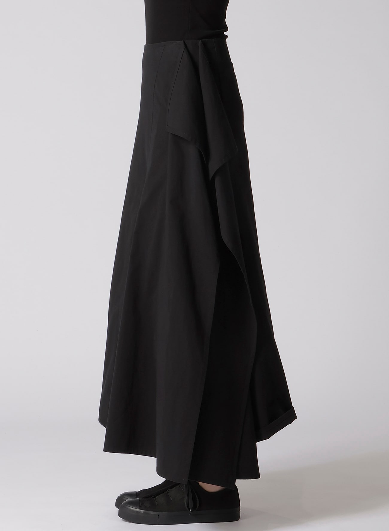 30/-COTTON TWILL DRAPE DETAIL SKIRT PANTS