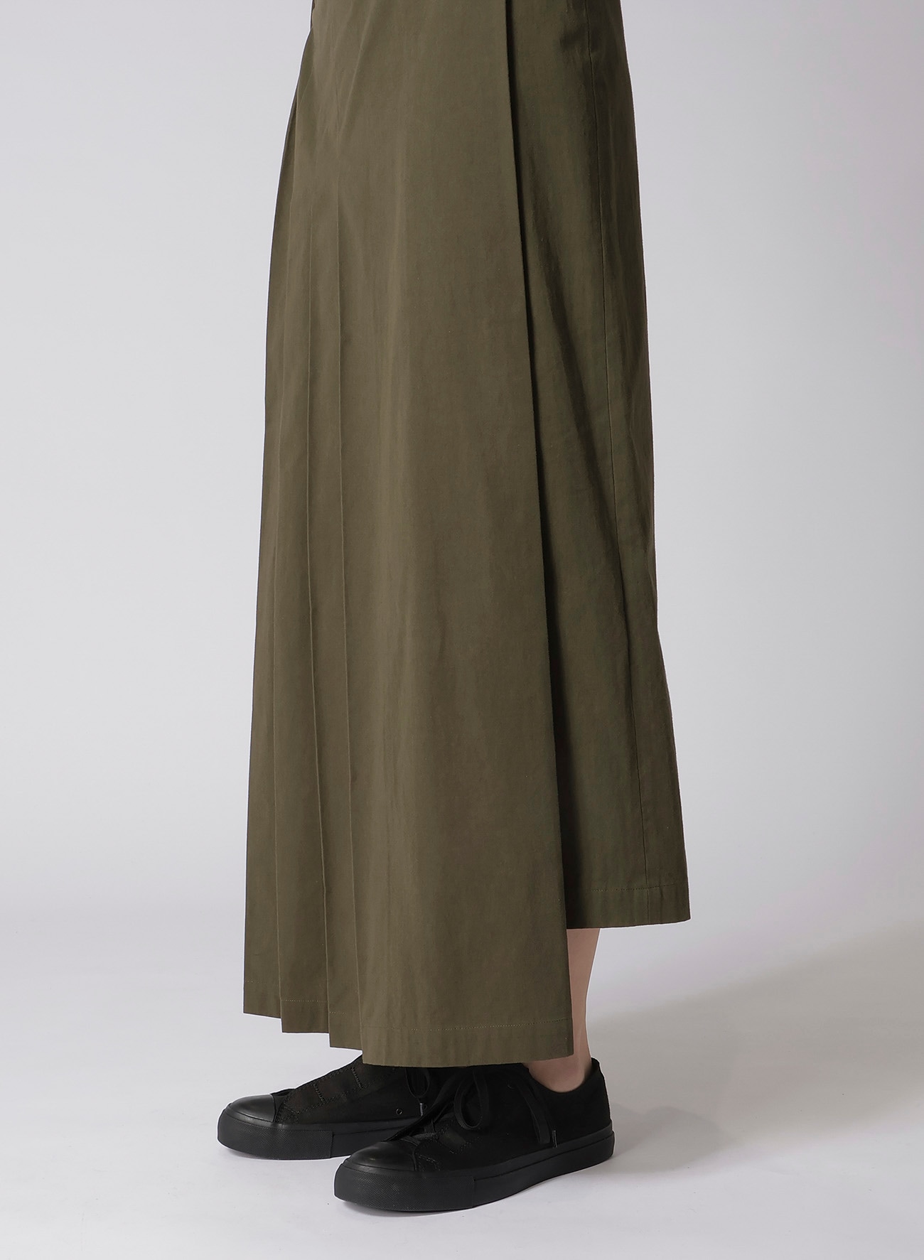 30/-COTTON TWILL R PLEATED WRAP SKIRT