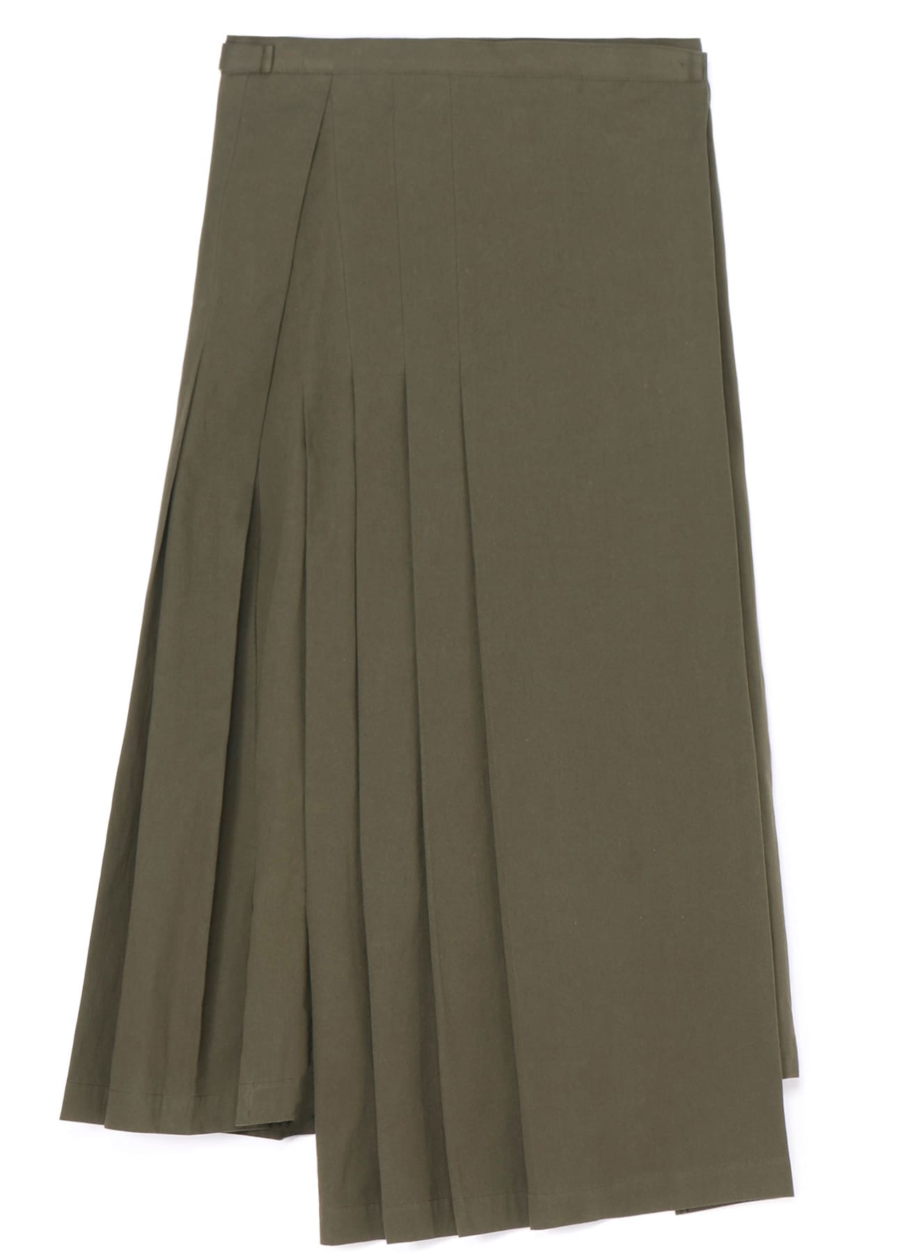 COTTON TWILL R PLEATED WRAP SKIRT