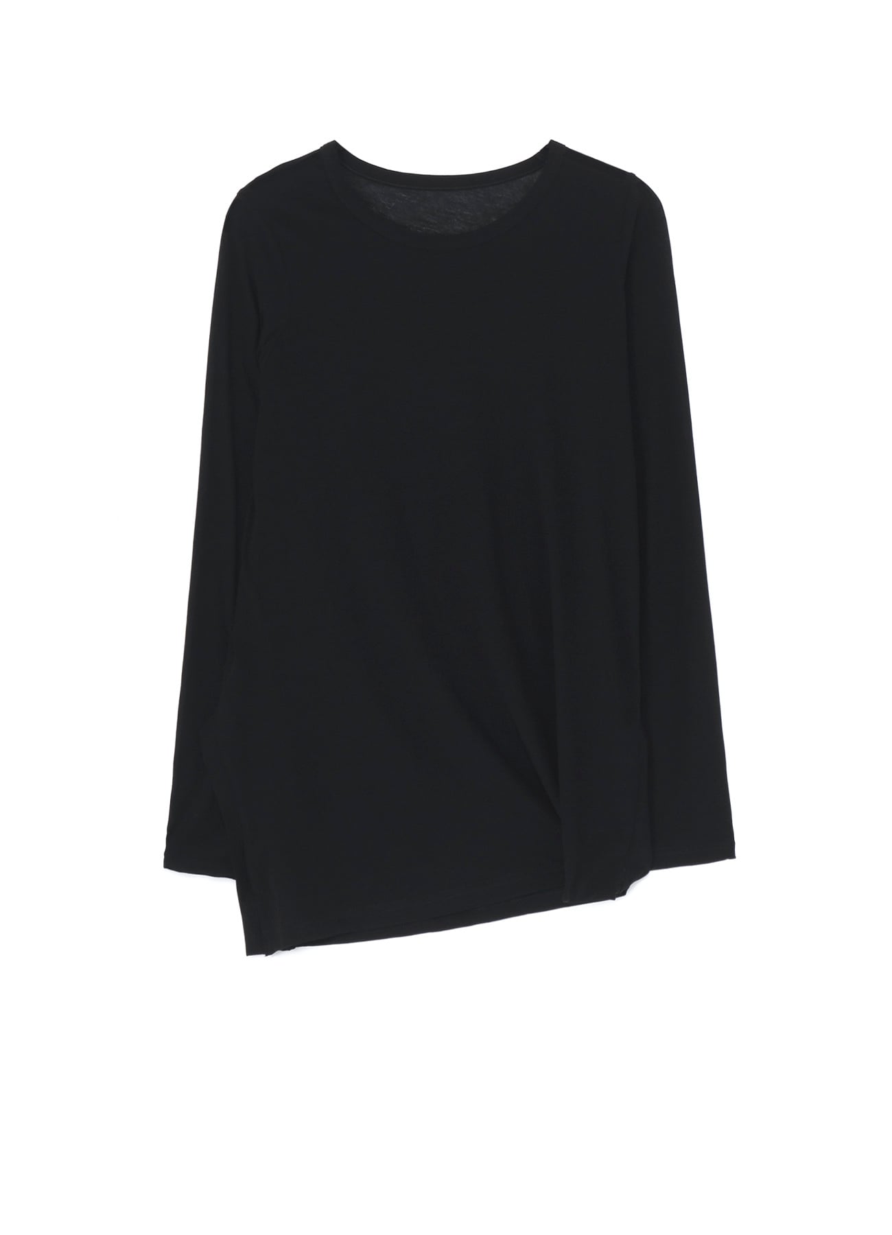 HIGH TWISTED JERSEY SIDE DRAPED LONG SLV TOP