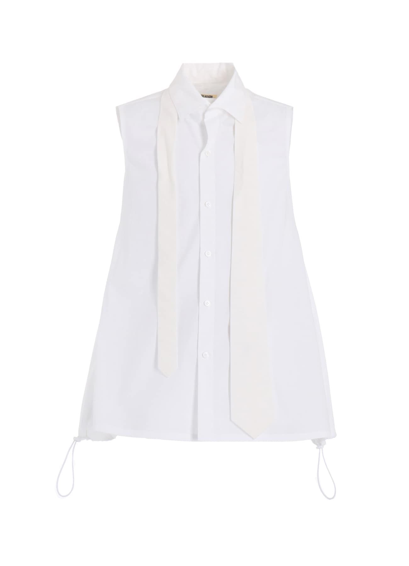 BROAD R-SLEEVELESS TIE BLOUSE