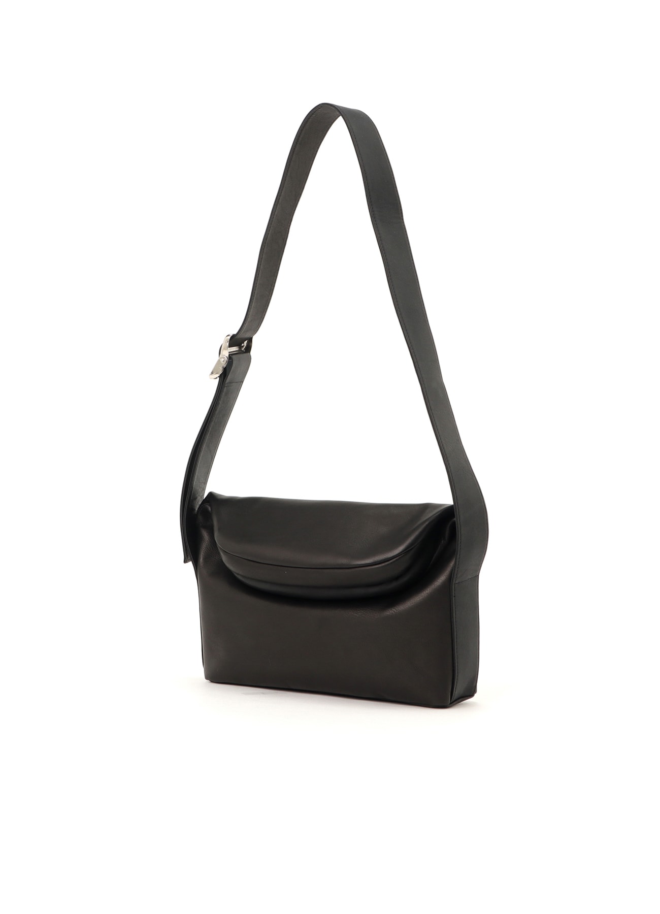 SMOOTH OIL LEATHER CLASP SHOULDER BAG S