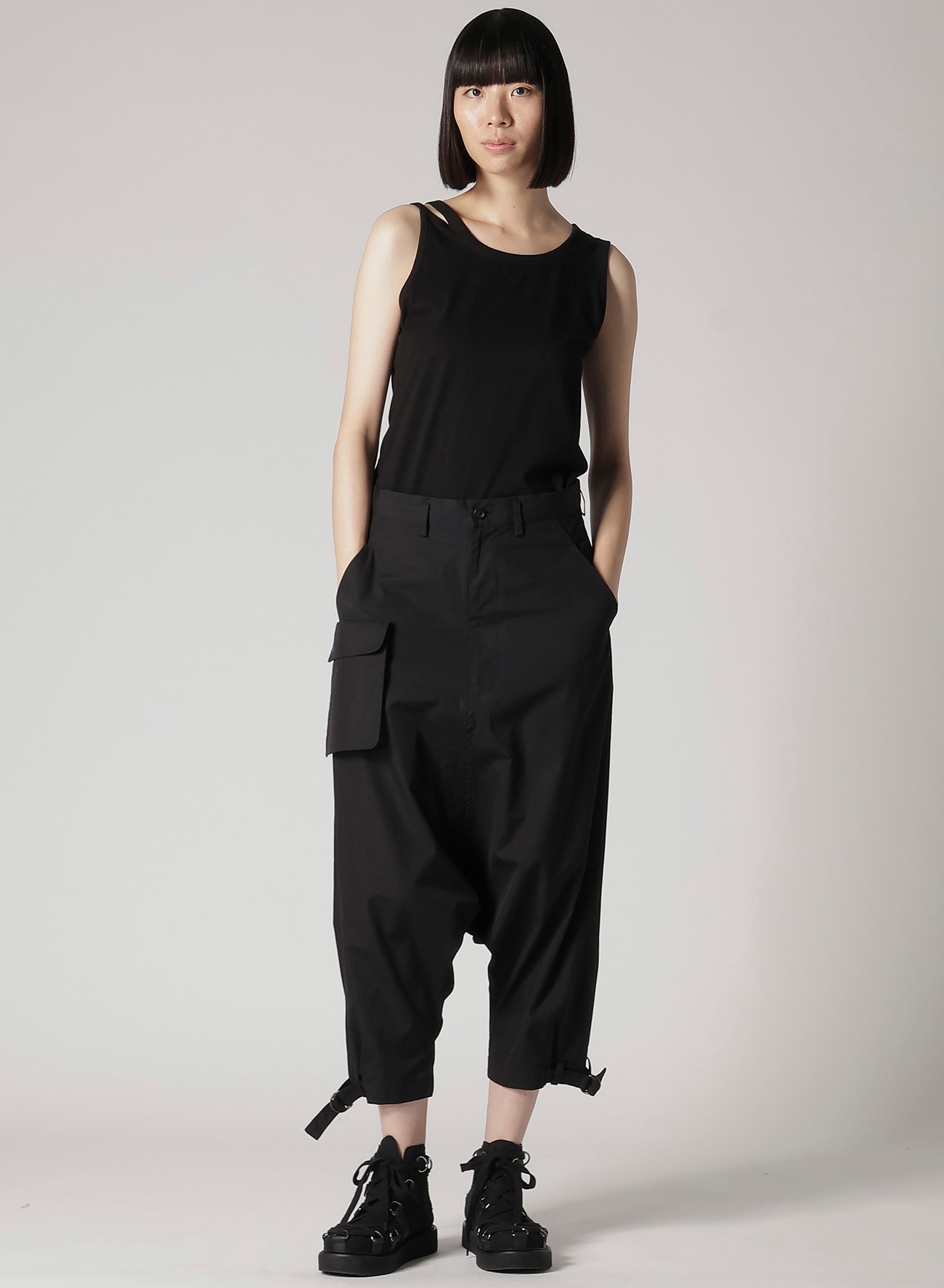 BROAD R-HEM BELTED SAROUEL PANTS