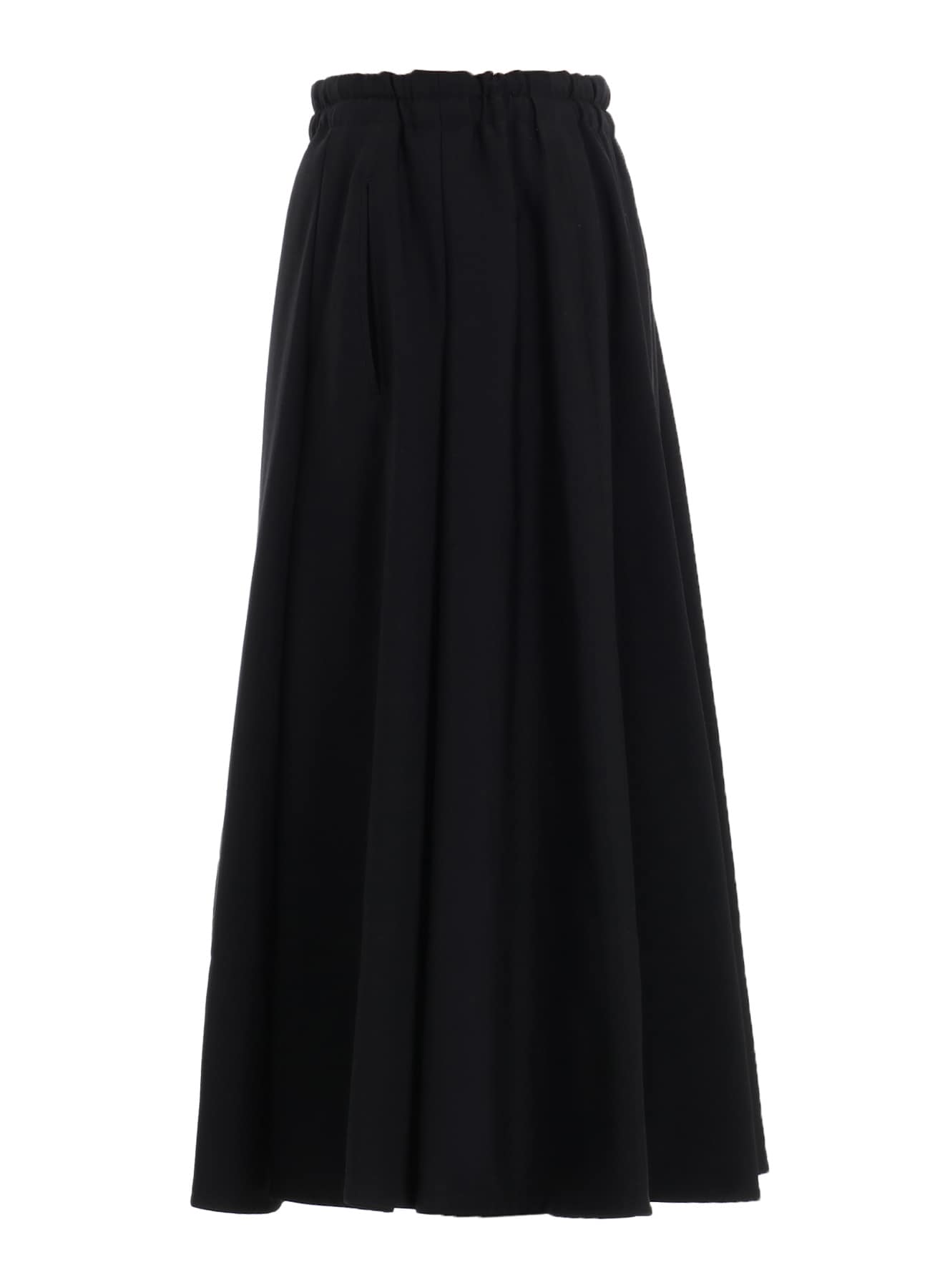 WOOL GABADINE R-TUCK FLARE SKIRT