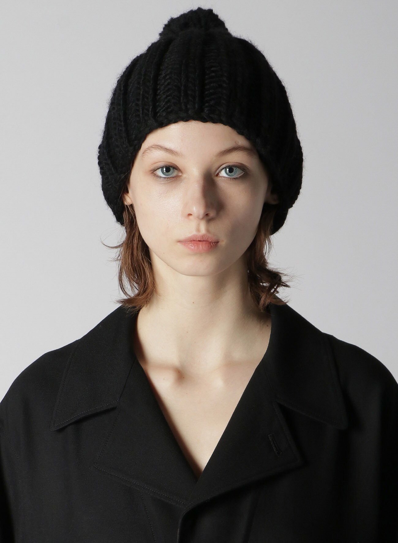 TOP Stream R-2X2 RIB KNIT HAT(S Black): Yohji Yamamoto｜THE SHOP