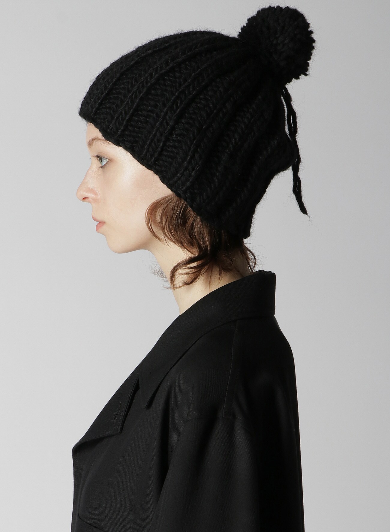 TOP Stream R-2X2 RIB KNIT HAT(S Black): Yohji Yamamoto｜THE SHOP