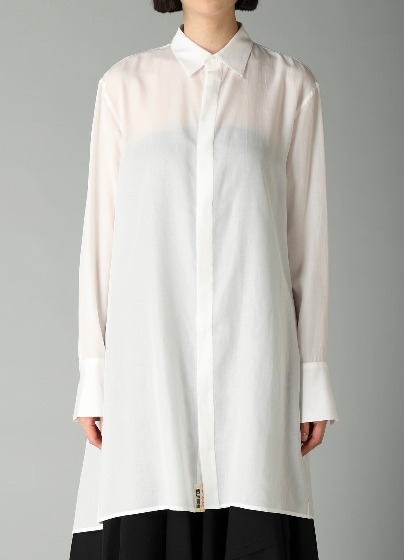 CELLULOSE POPLIN BACK FLARE SHIRT