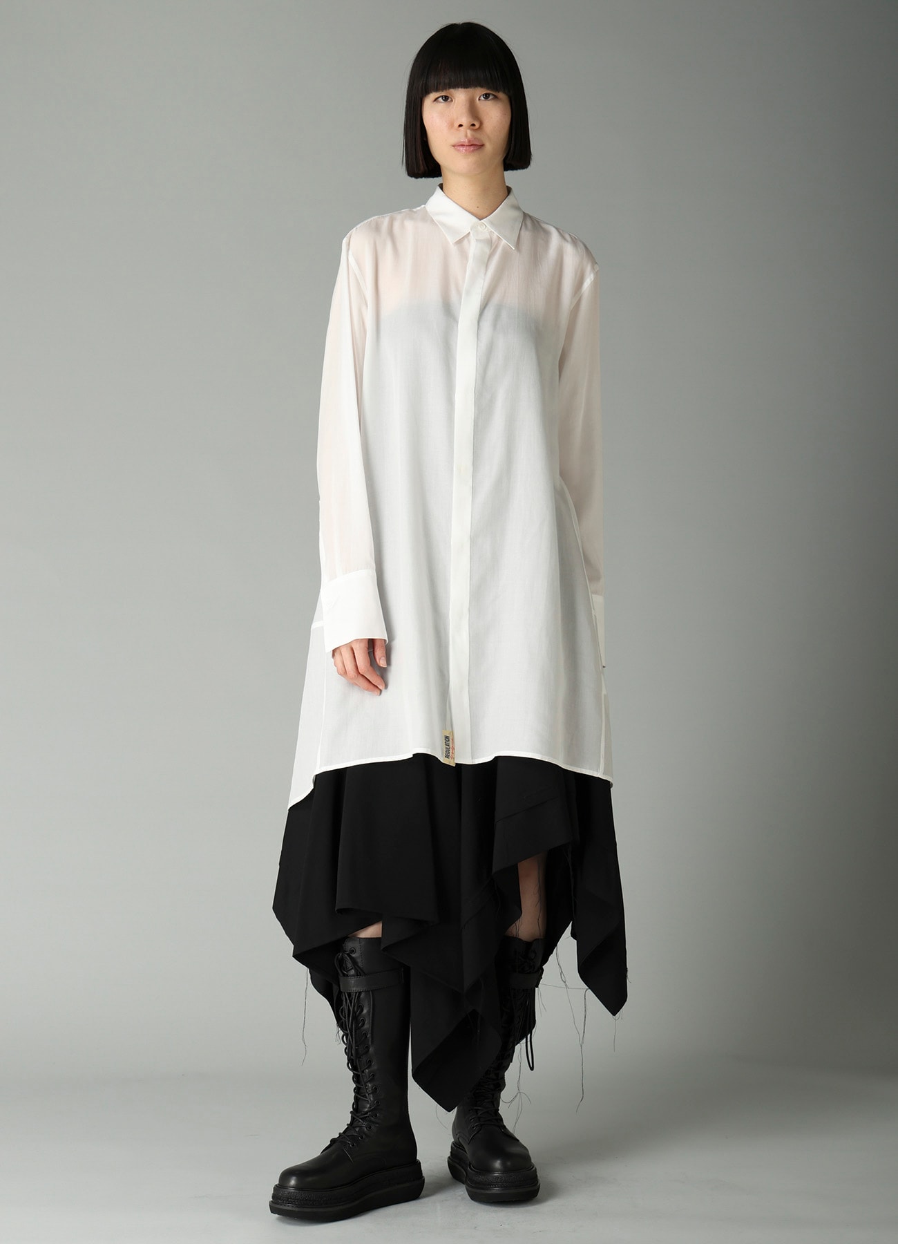 CELLULOSE POPLIN BACK FLARE SHIRT