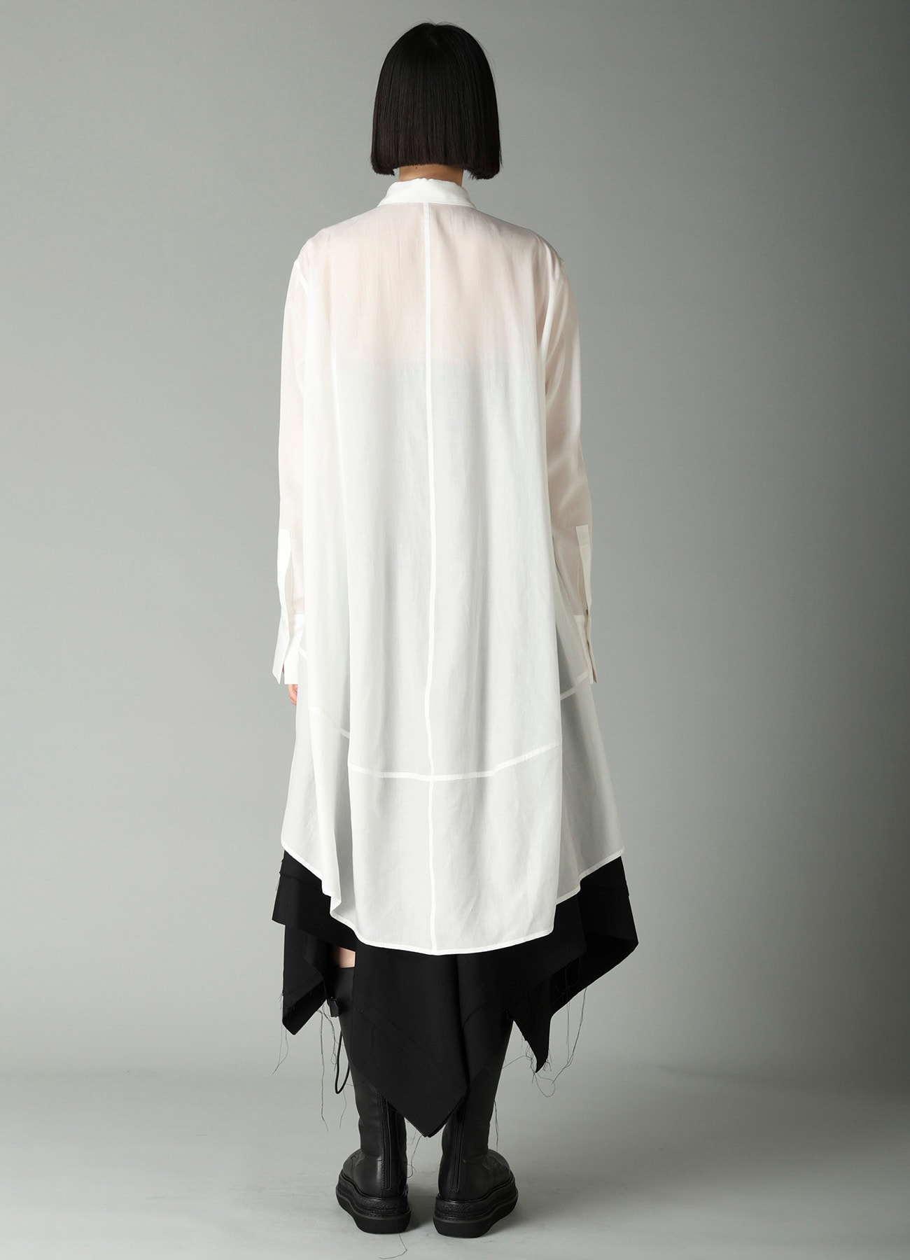 CELLULOSE POPLIN BACK FLARE SHIRT