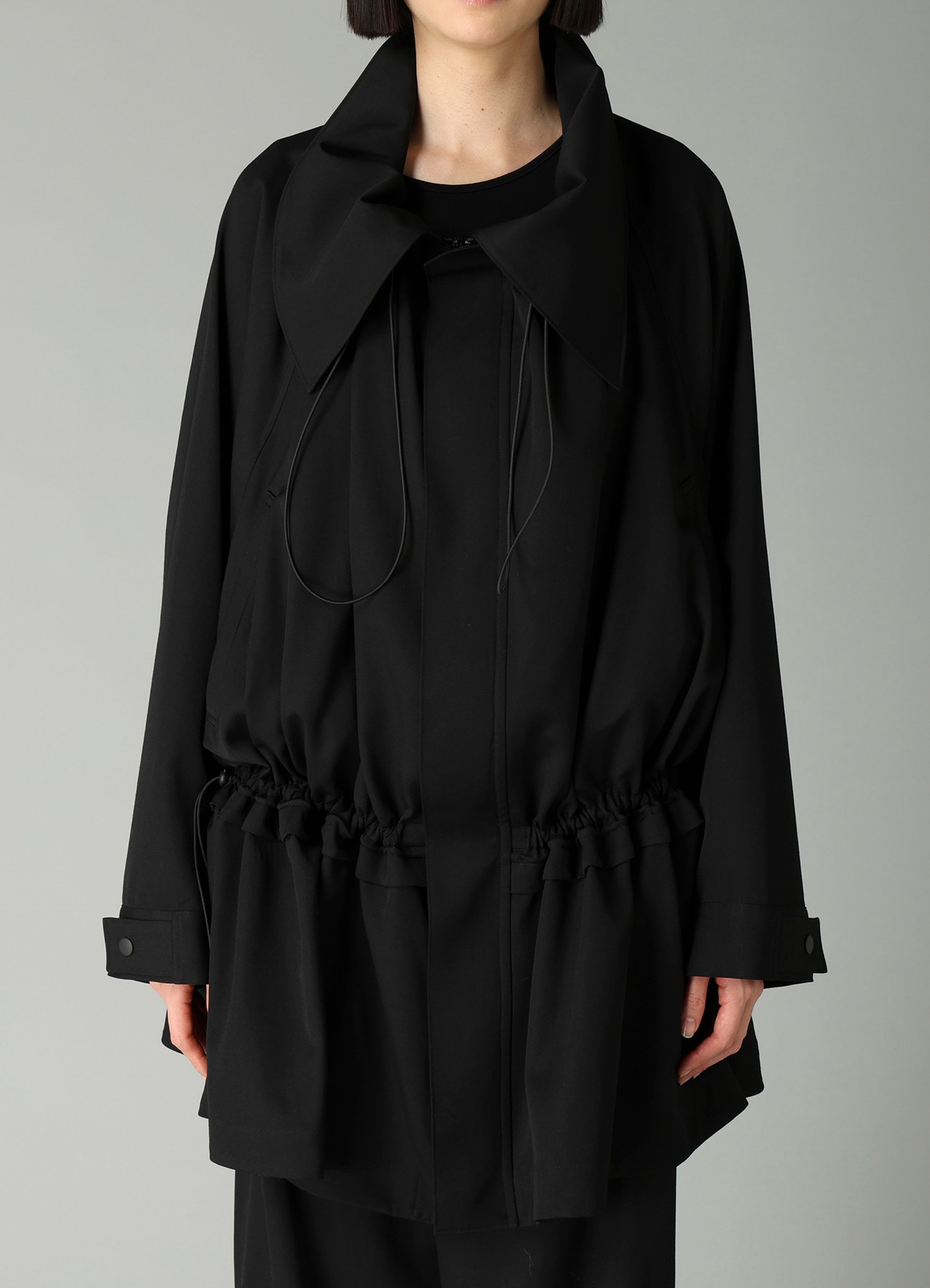GABARDINE DRAWSTRING COAT