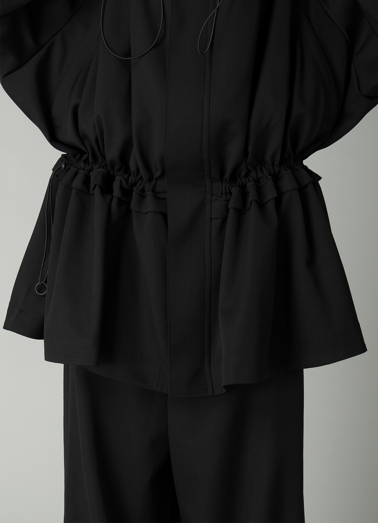 GABARDINE DRAWSTRING COAT