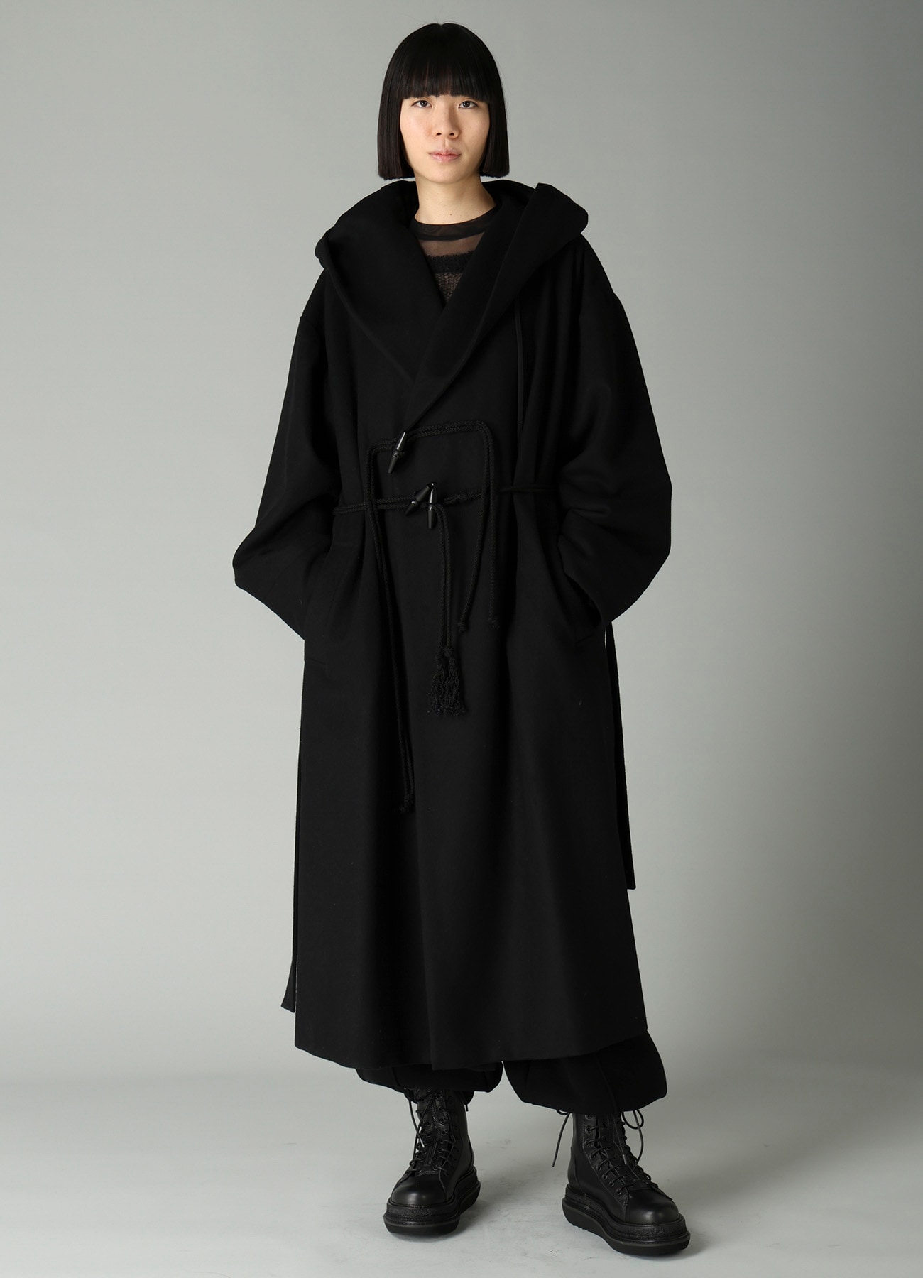 MELTON HOODED DUFFLE COAT
