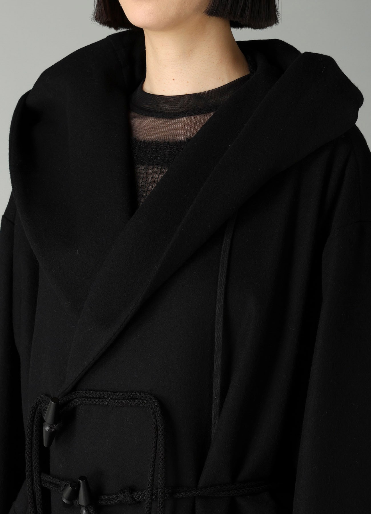 MELTON HOODED DUFFLE COAT
