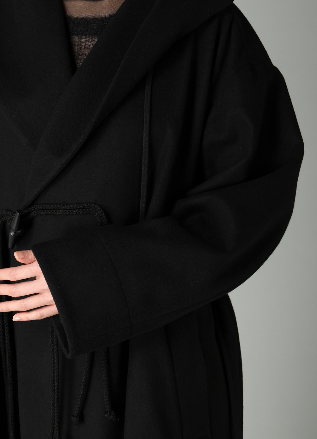 MELTON HOODED DUFFLE COAT